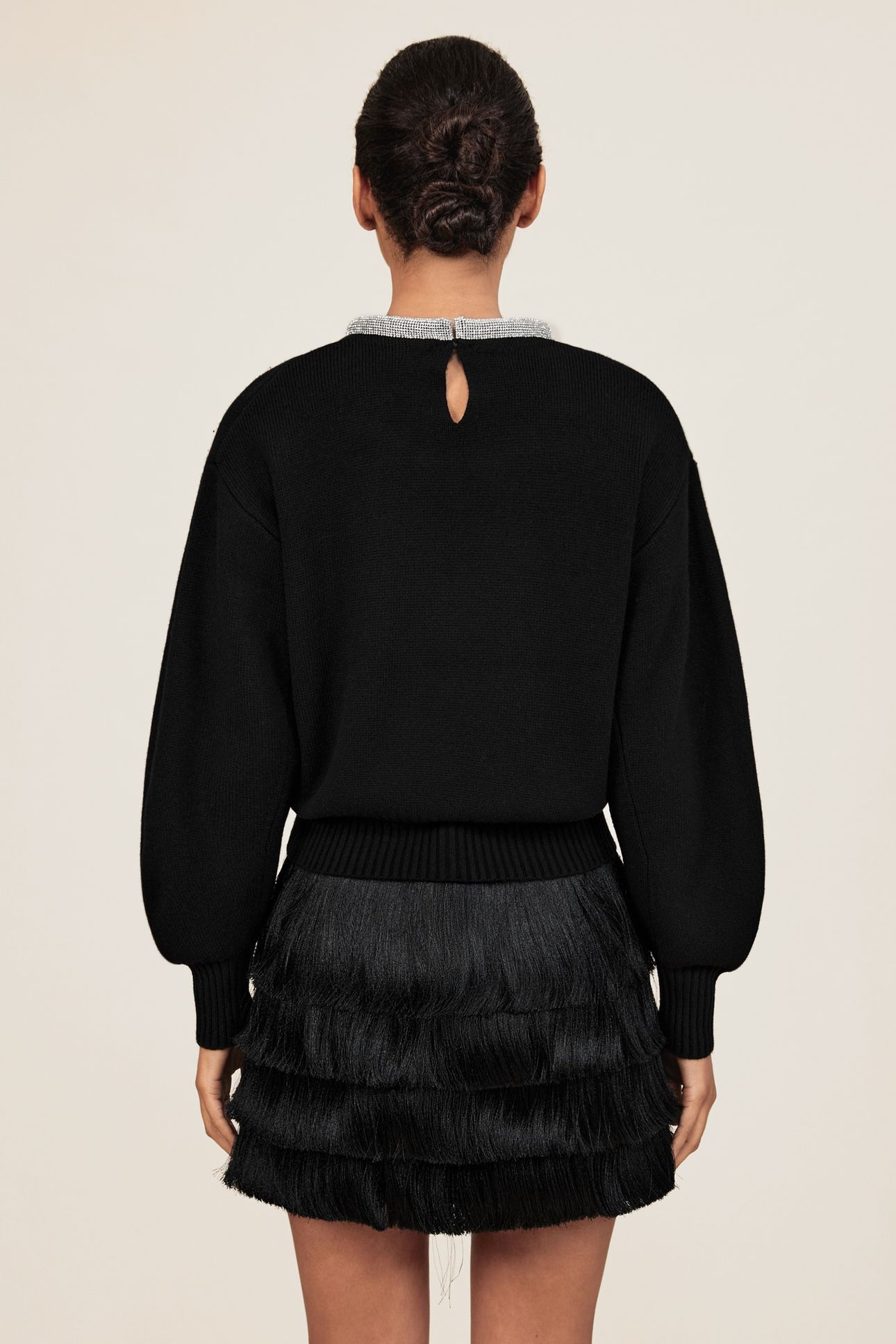 NECKLACE TRIM JUMPER BLACK 2