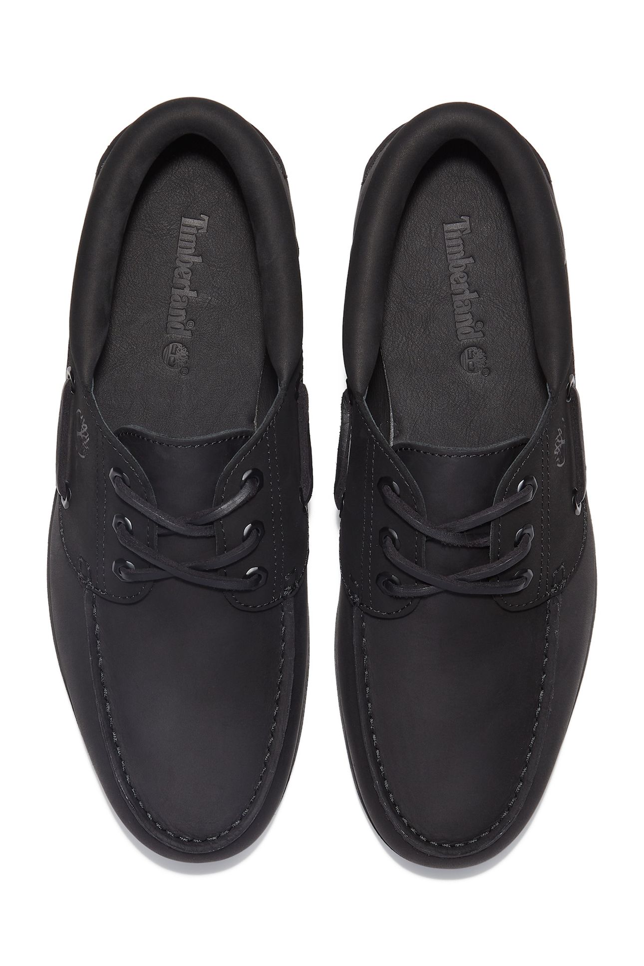 AUTH ESSENTIAL BOAT SHOE BLACK FULL GRAIN W BLACK 5
