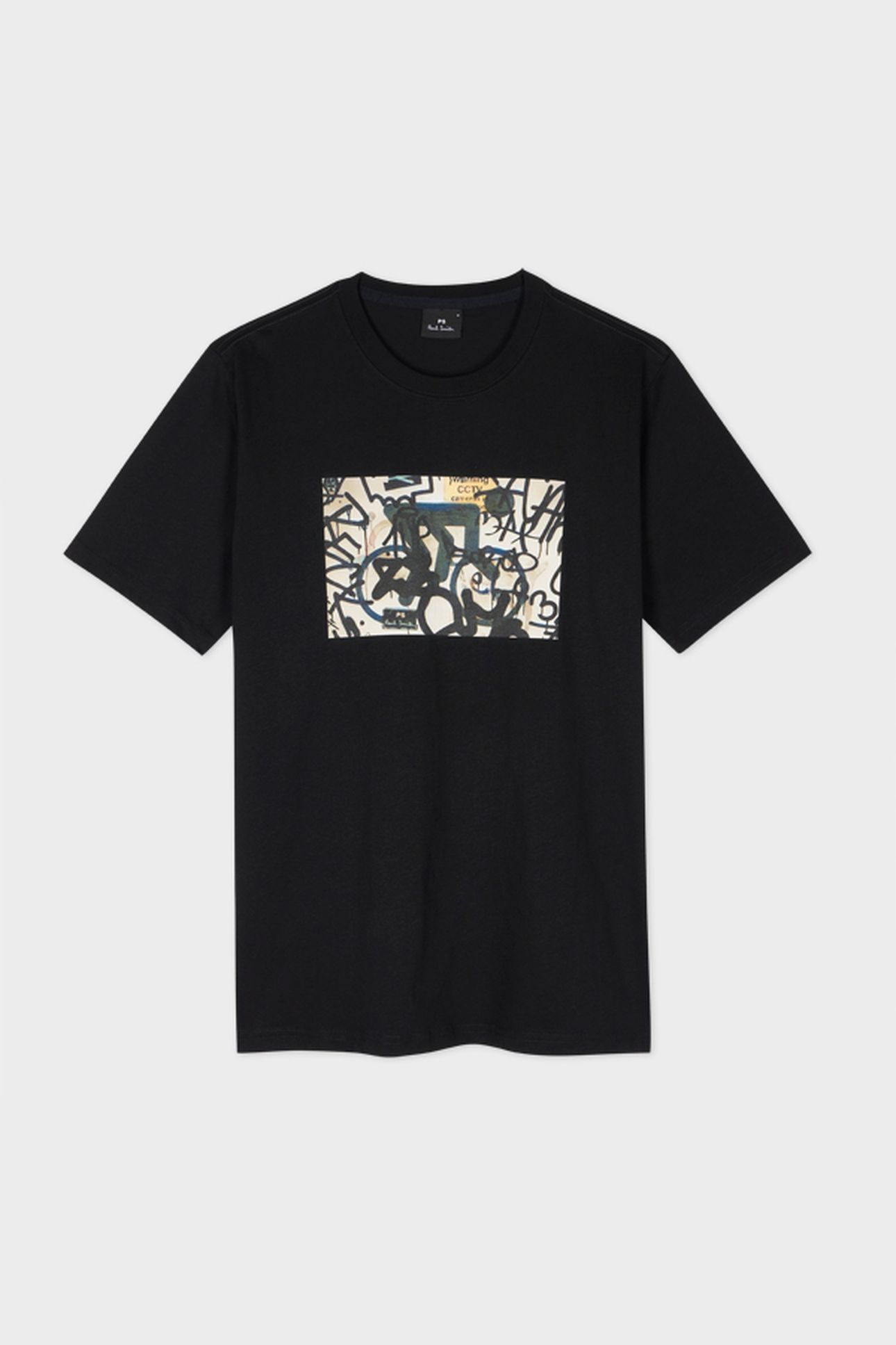 MENS REG FIT T SHIRT B&W BIKE BLACK 2