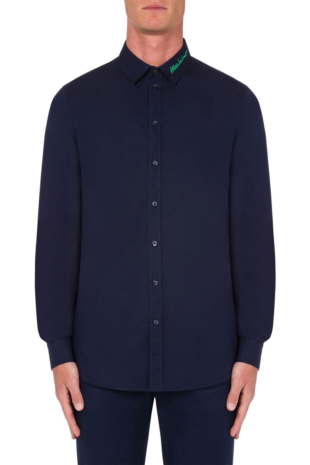 SIGNATURE LOGO POPLIN SHIRT BLUE 1