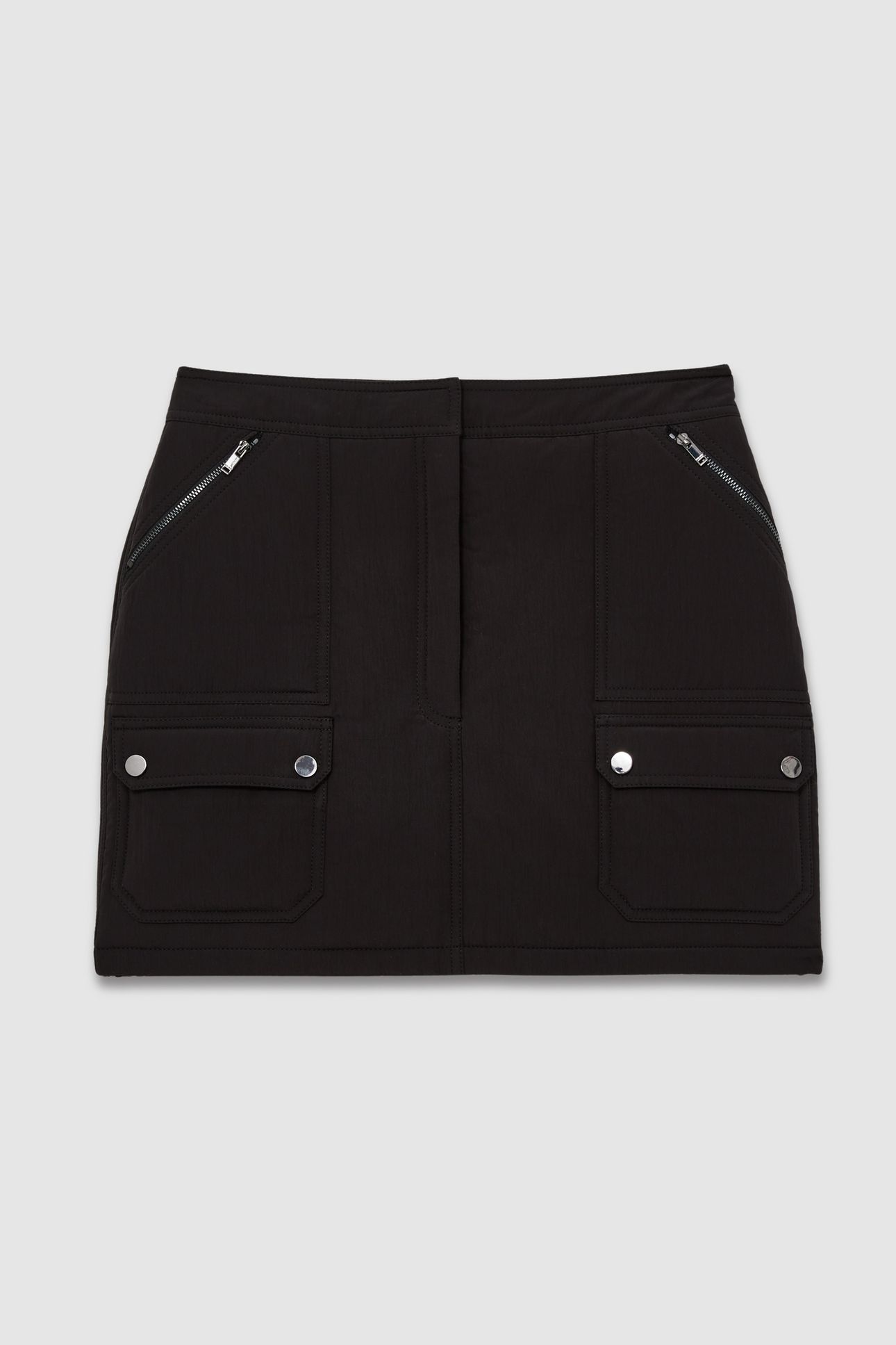 QUILTED MINI SKIRT BLACK 4