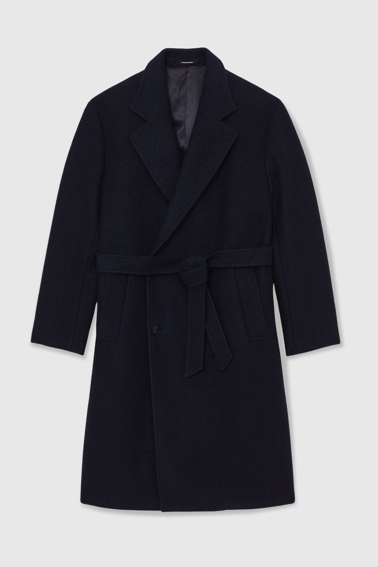 LS BOUCLE DB BELTED OVERCOAT NAVY 4