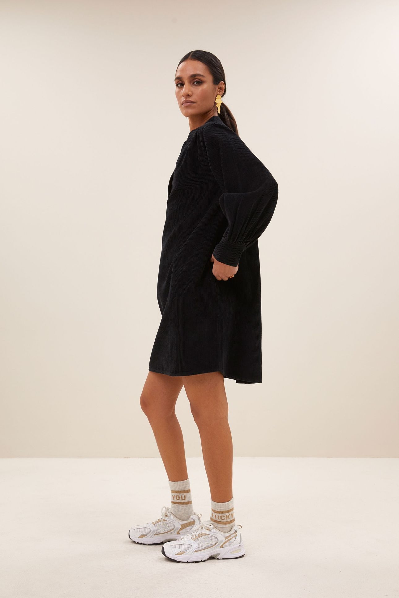 JINA CORD DRESS MIDNIGHT 3