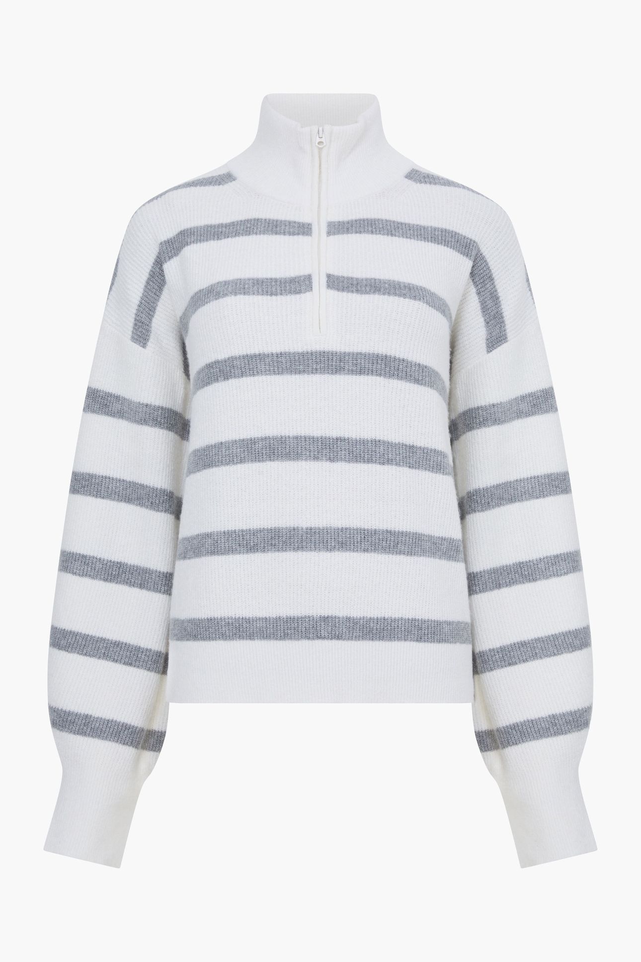 VHARI HALF KNIT JUMPER SU WHITE/MID GREY ME 3