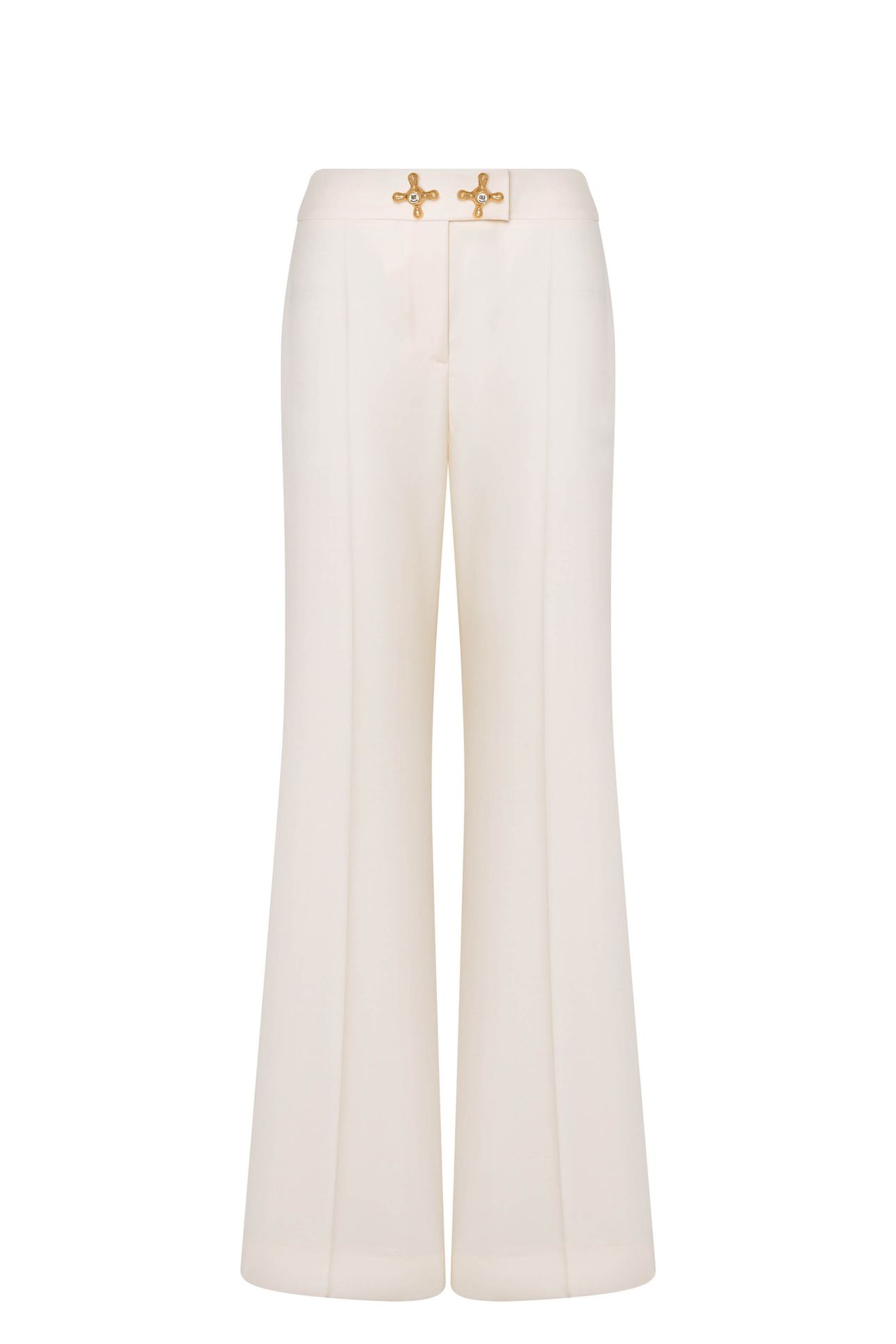 WOOL TWILL TROUSERS FAUCET DETAILS WHITE 3