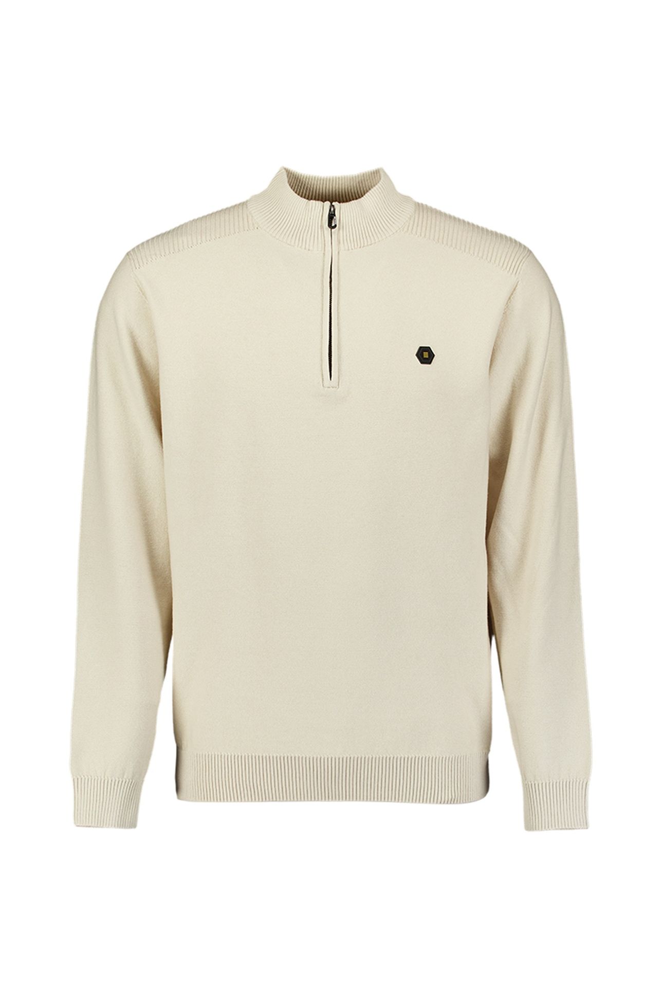 PULLOVER HALF ZIP SHOULDER DETAIL STONE 5