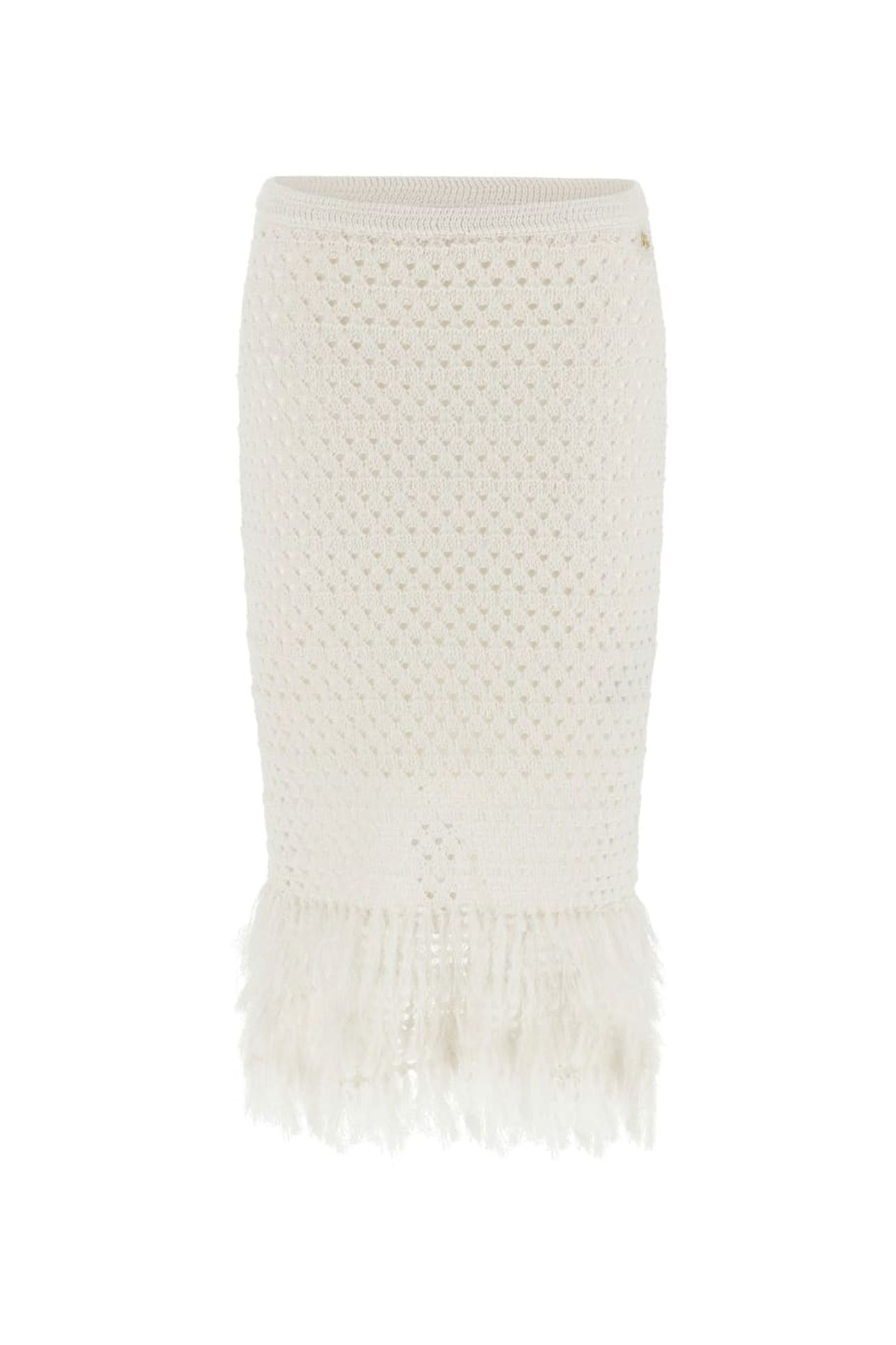 LUCA FRINGED HEM MID DOVE WHITE 9