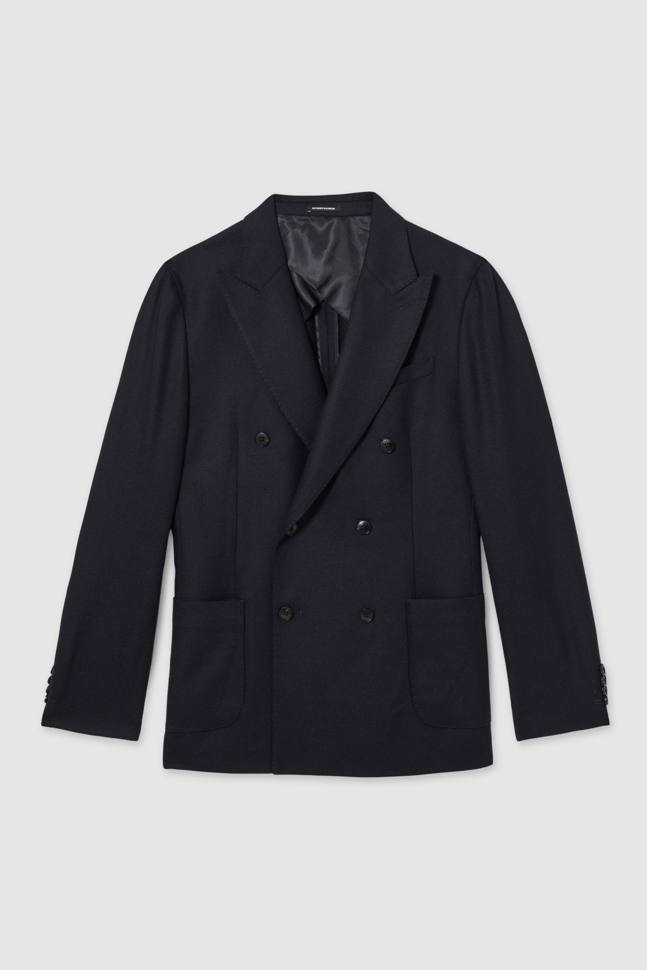DB PEAK TEXTURED WEAVE BLAZER NAVY 3