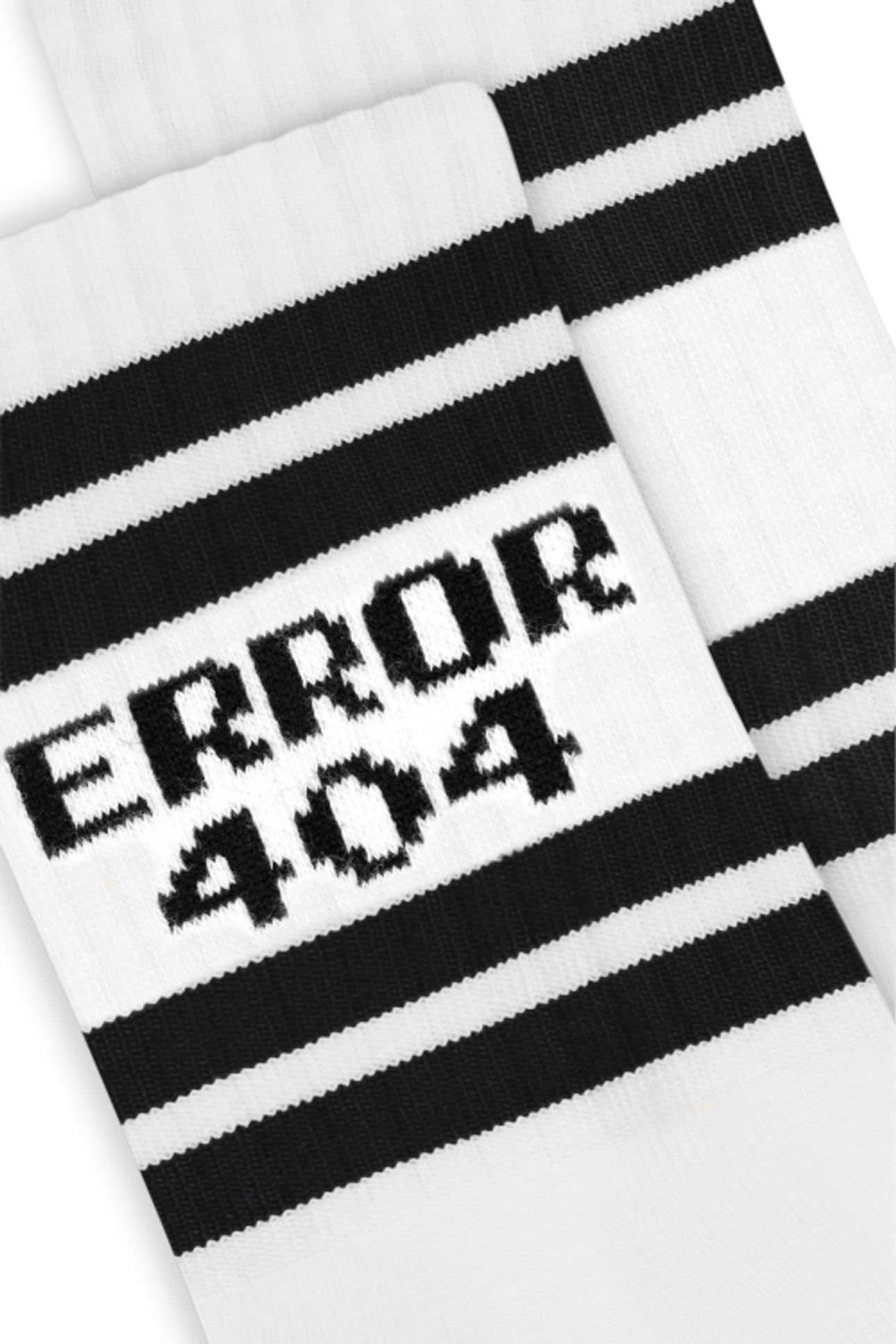 A-DAM 3-PACK CREW SOCKS BLACK STRIPES ERROR 404 WHITE 4