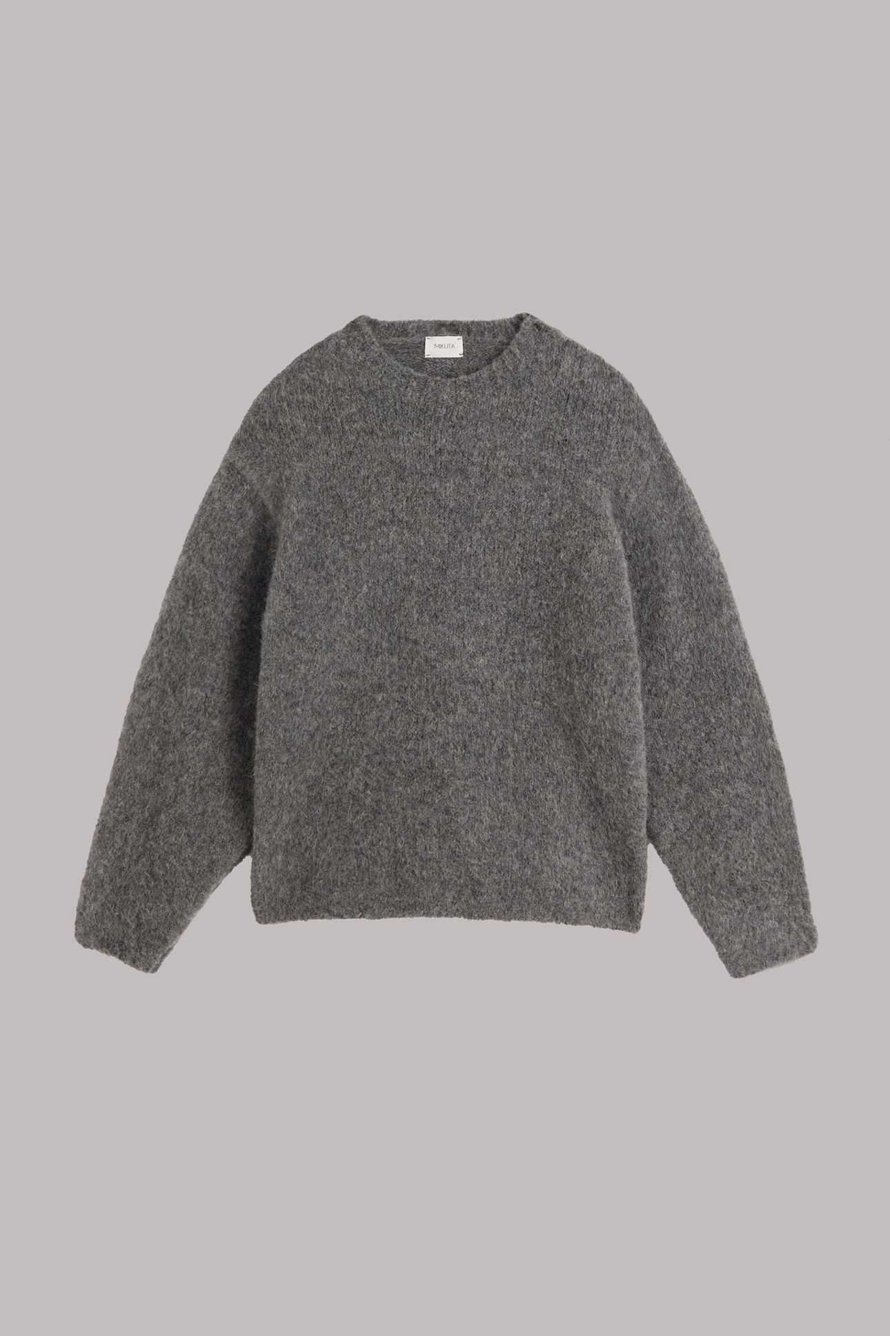 THE GREY FLUFFY ALPACA KNIT SWEATER GREY 3