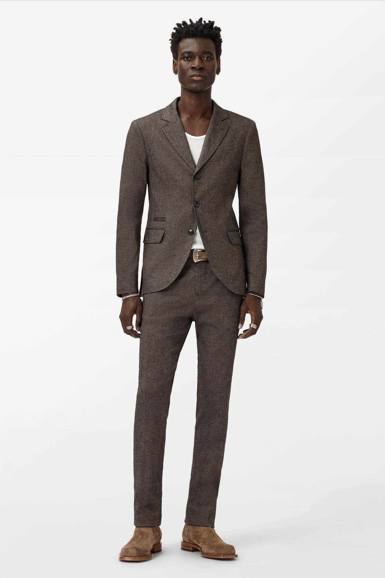 RIND JACKET - SLIM FIT NOTCH LAPEL JACKE MUSHROOM 2