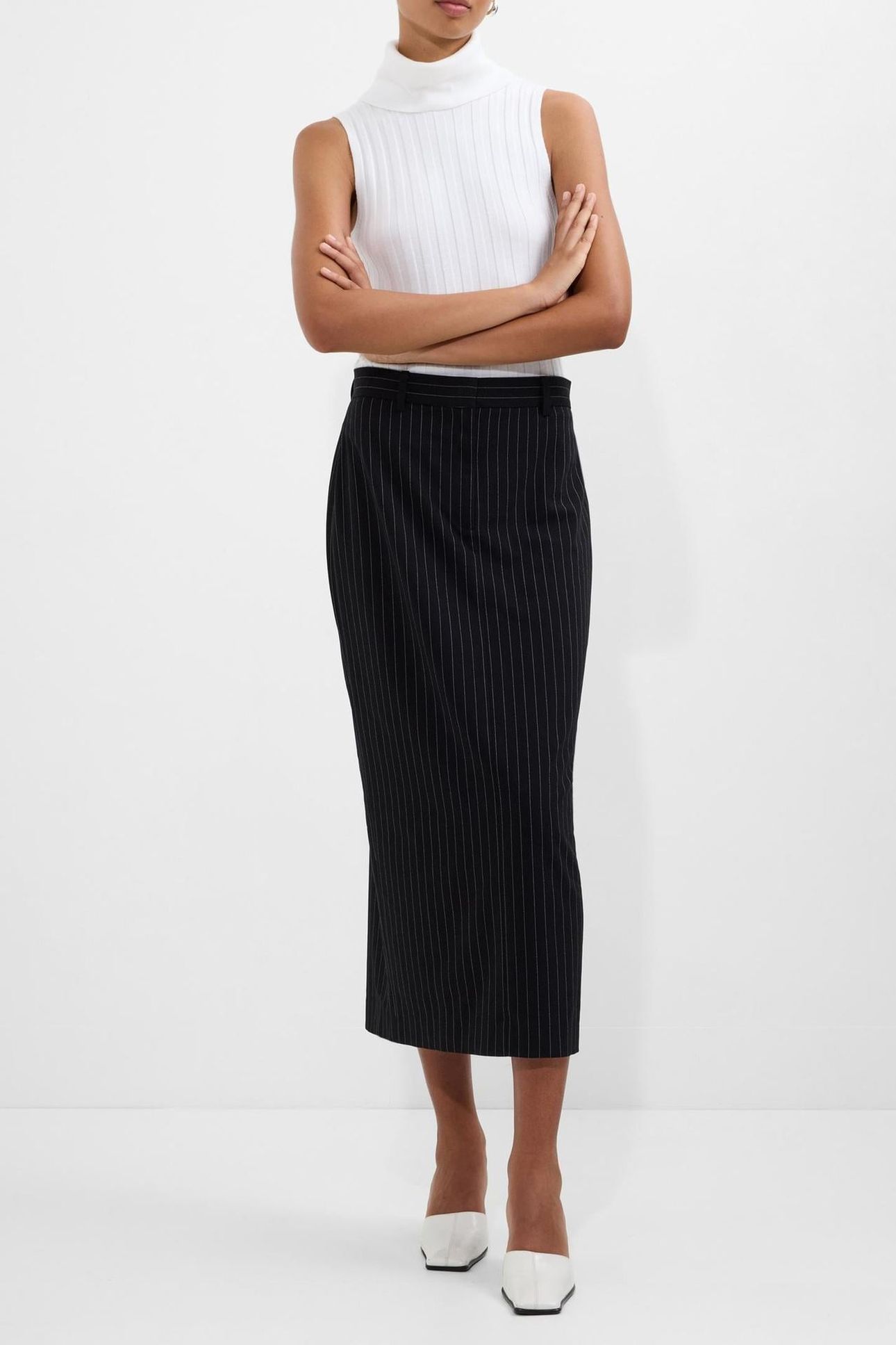 MORGAN TAILORED MIDI SKIRT BLACK WINTER WHITE BLACK WINTER W 1