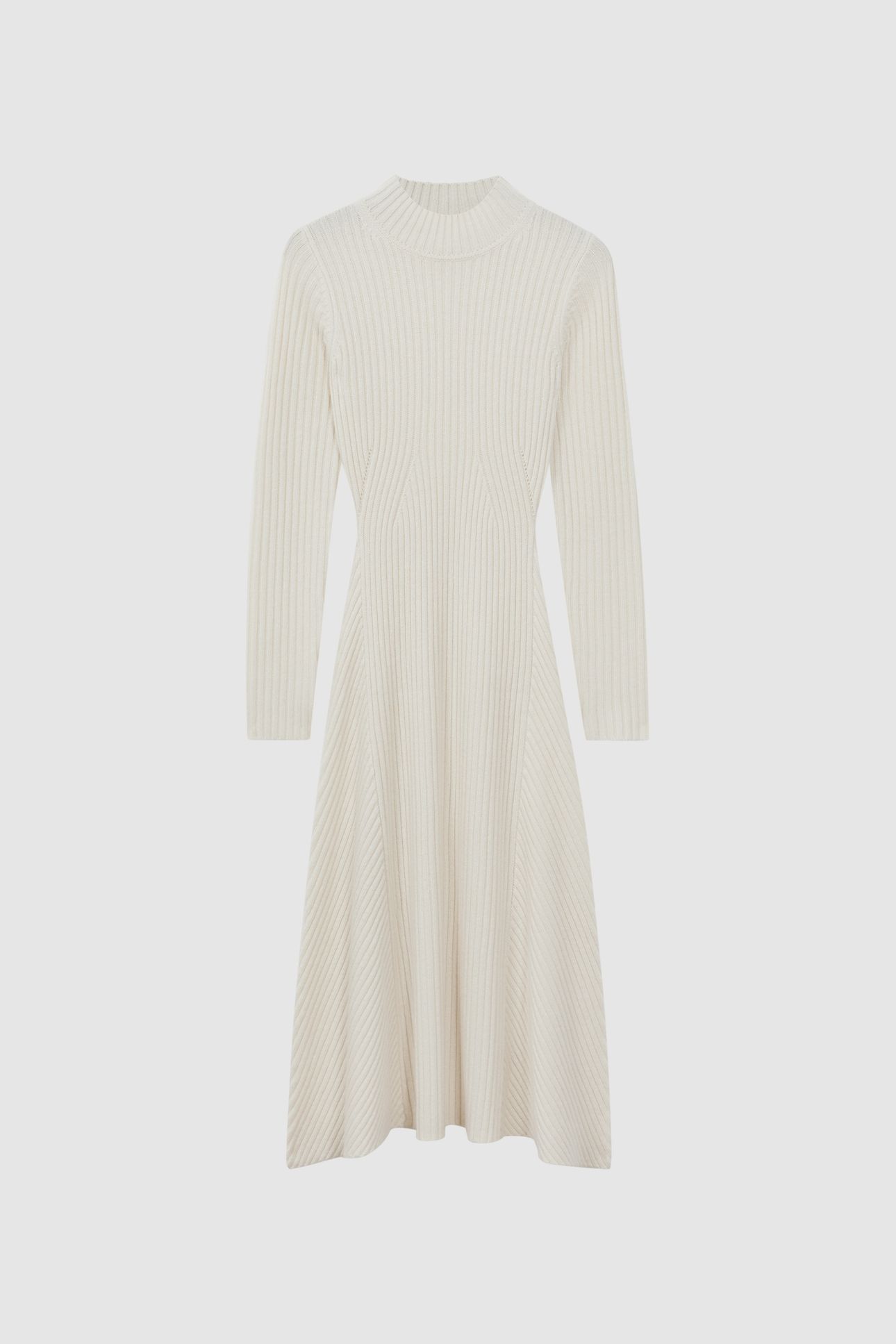 HIGH NECK MIDI DRESS CREAM 3
