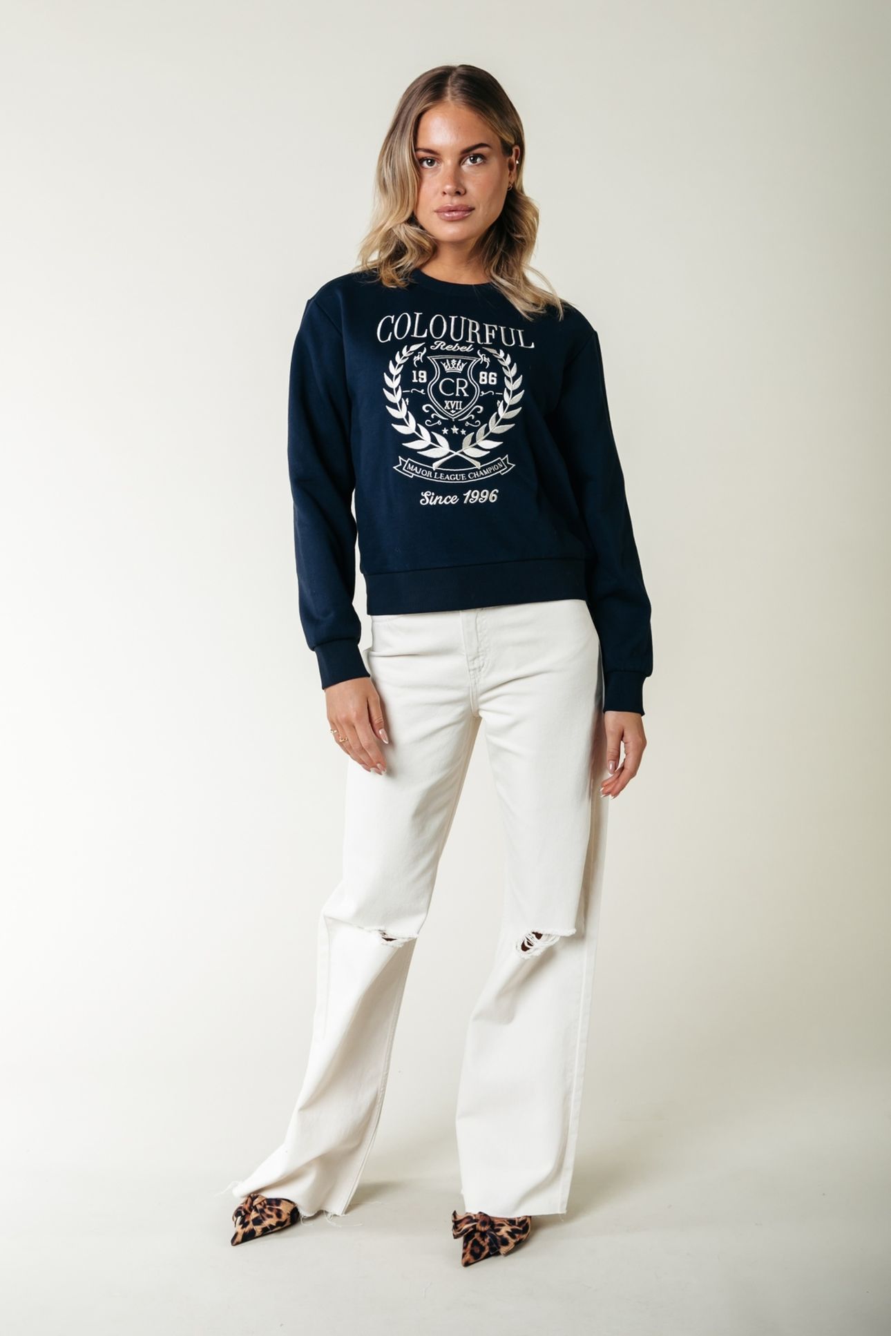 COLLEGE 1986 EMBRO RELAXED SWEAT NAVY 1