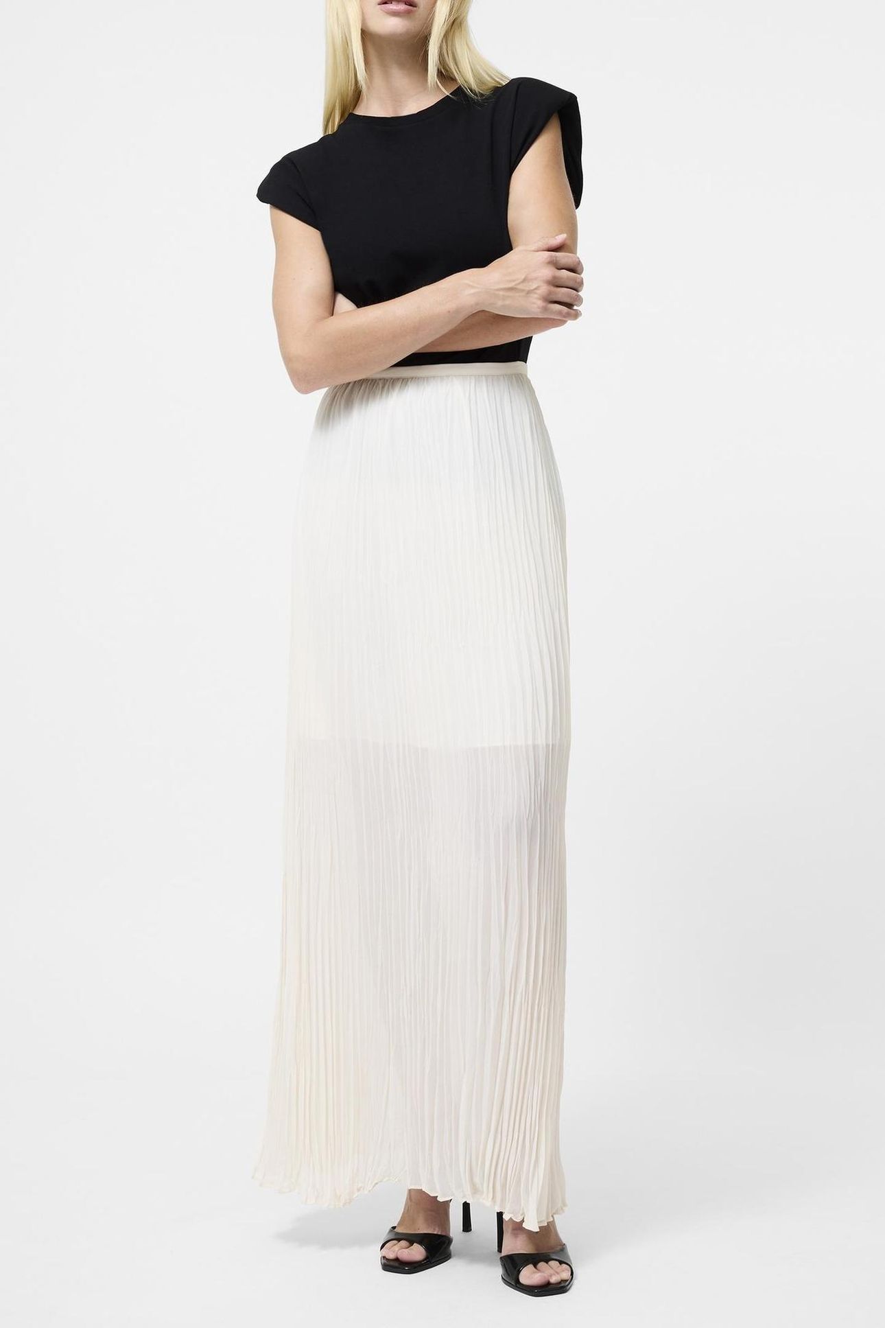 SAYLOR PLEATED OVERLAY SKIRT PORCELAIN CREAM PORCELAIN CREAM 2