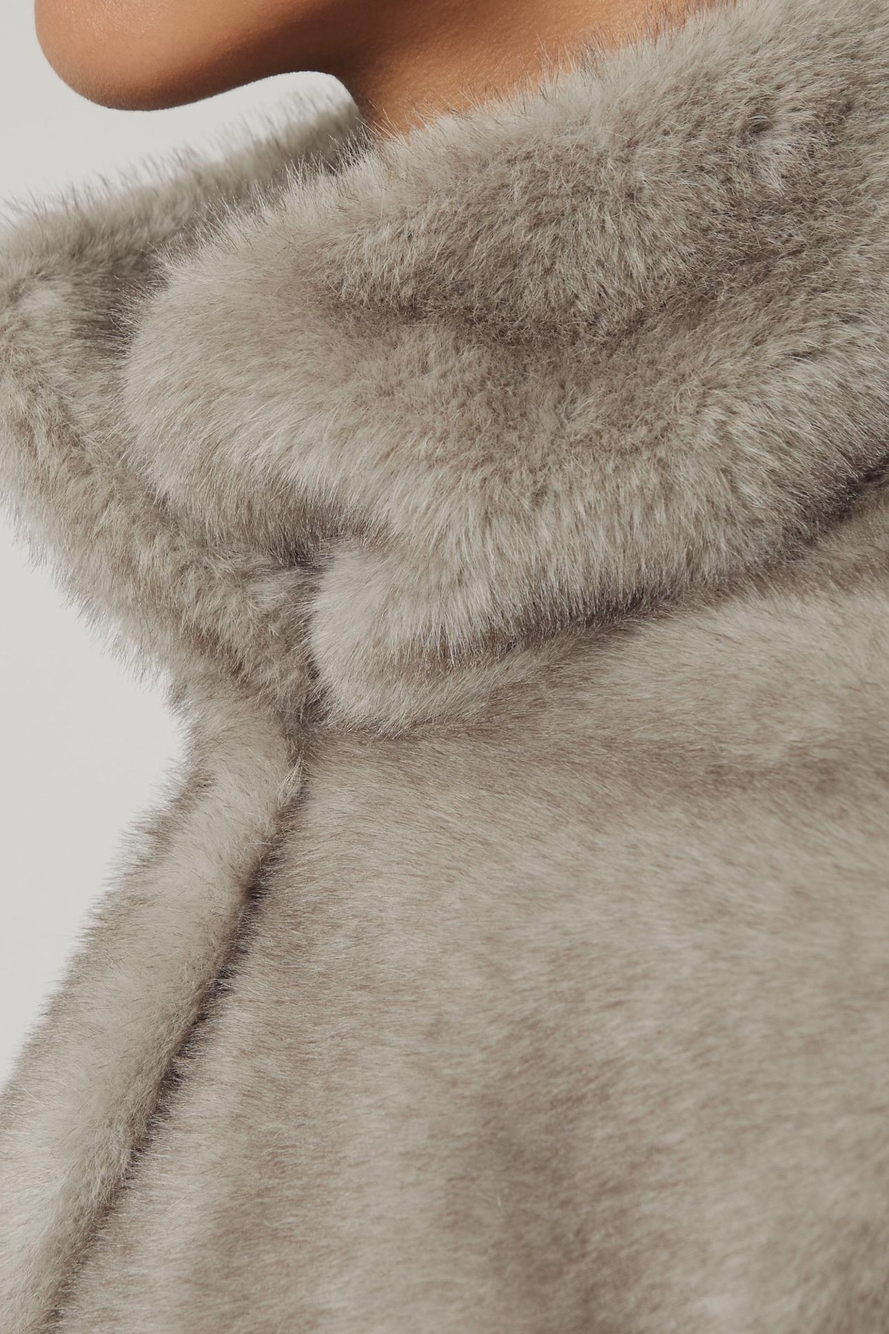 FAUX FUR CASUAL JACKET GREY 8