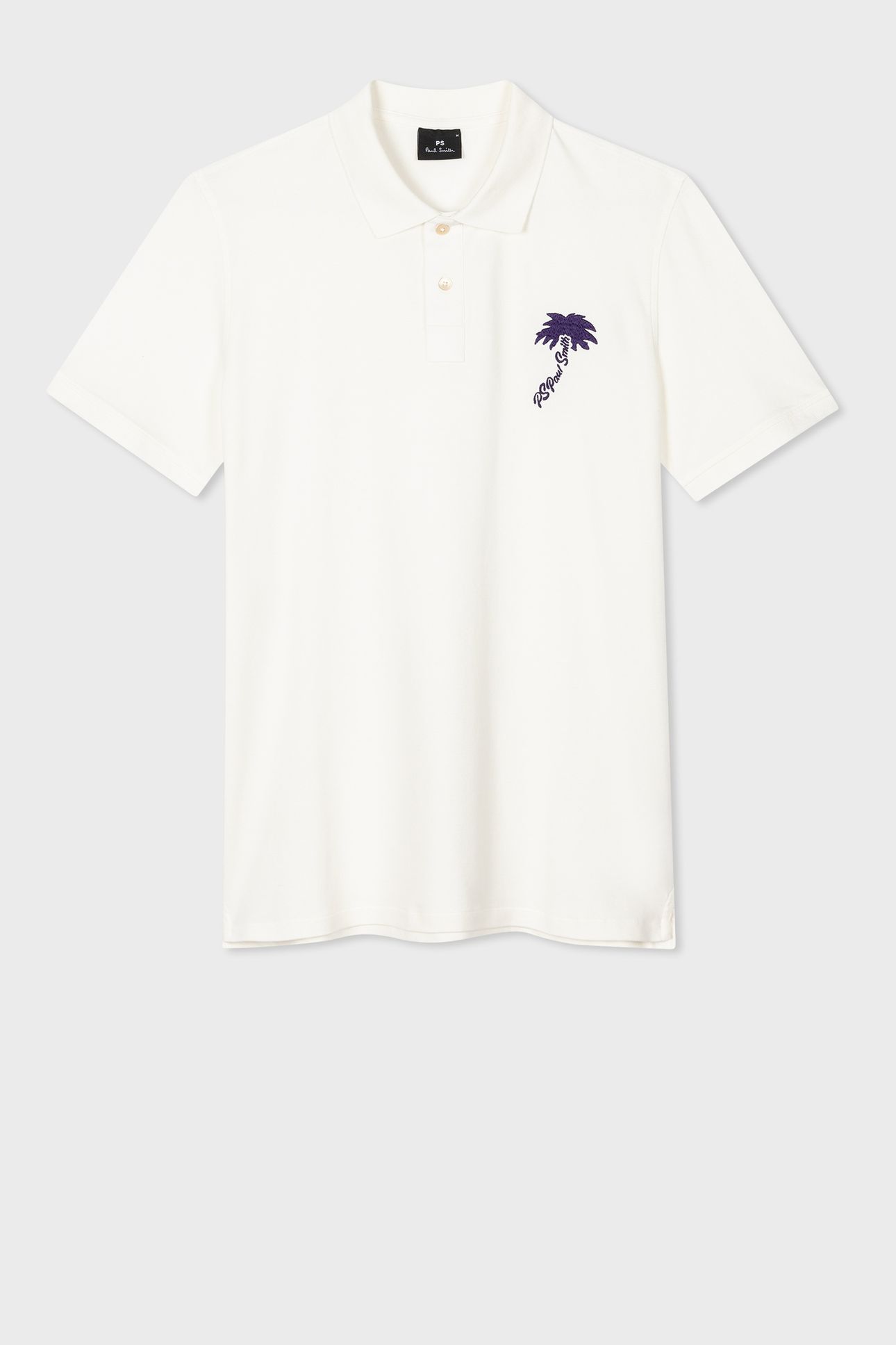 MENS POLO SHIRT PALM EMB OFF WHITE 3