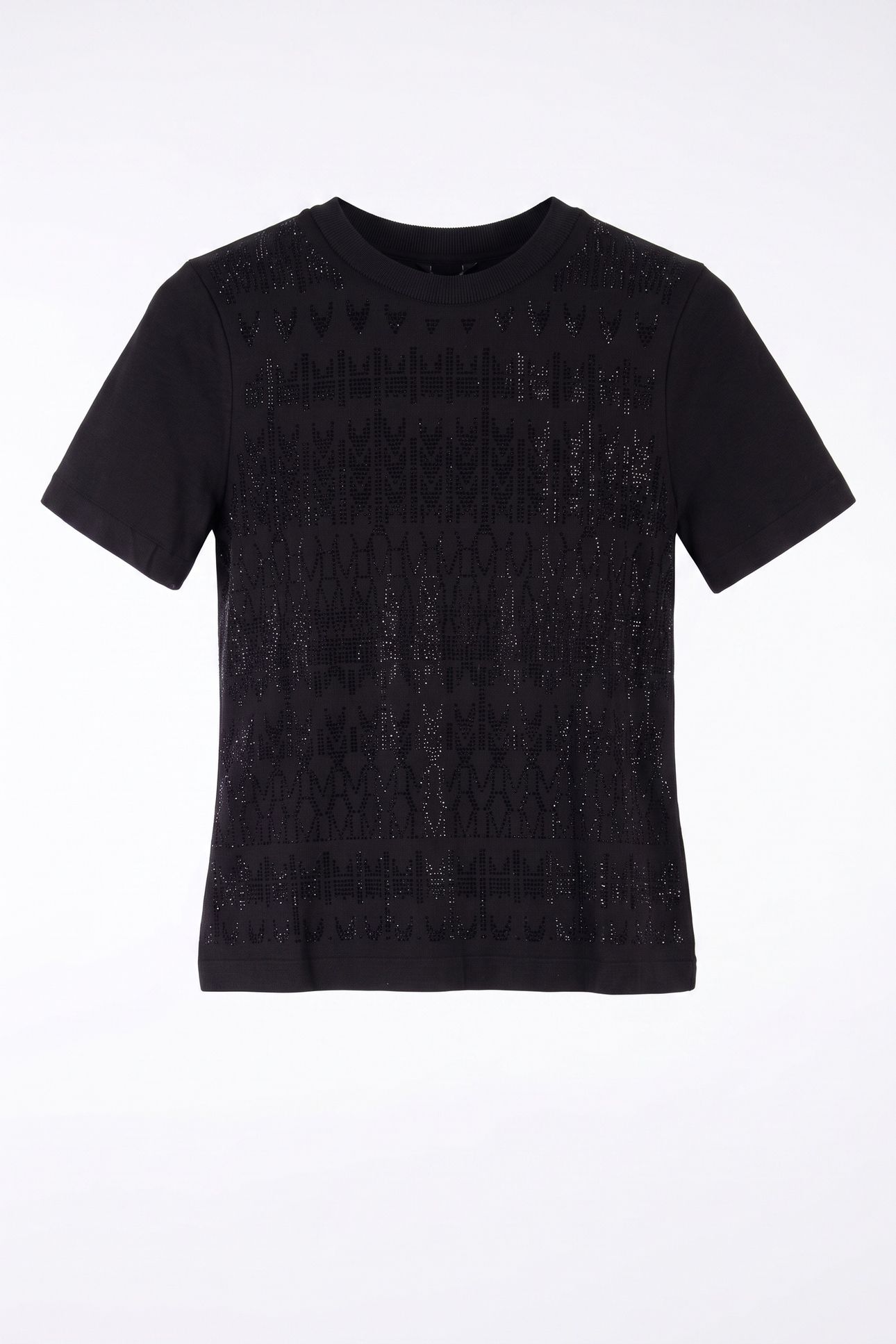 ANNA SS ROUND NECK T JET BLACK A996 3