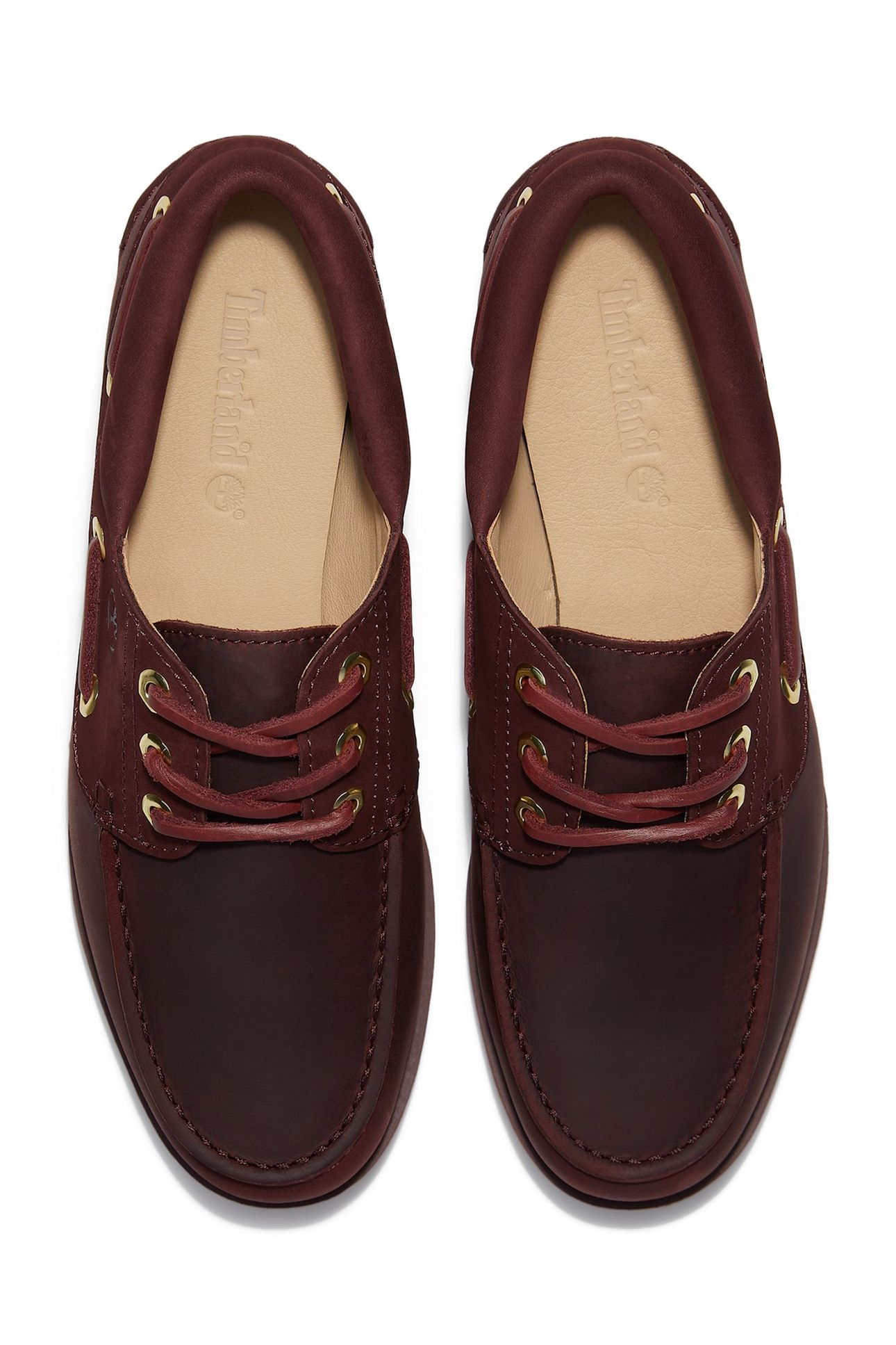 AUTH ESSENTIAL BOAT SHOE BURGUNDY FULL GRAIN 5
