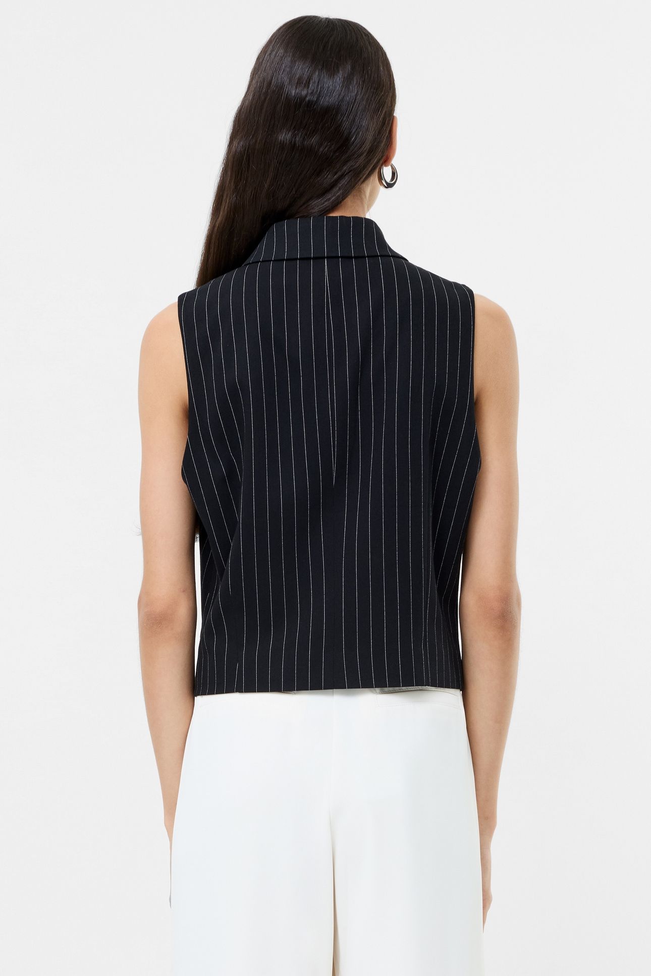 MORGAN TAILORED WAISTCOAT BLACK WINTER WHITE 4