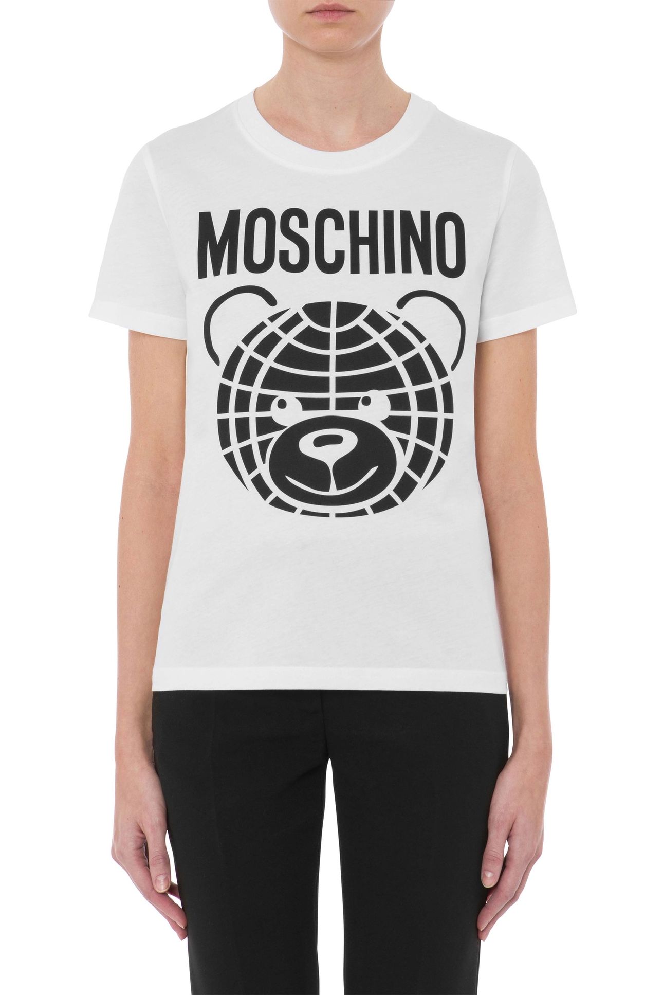 MOSCHINO TEDDY BEAR ORGANIC JERSEY T-SHIRT WHITE 1