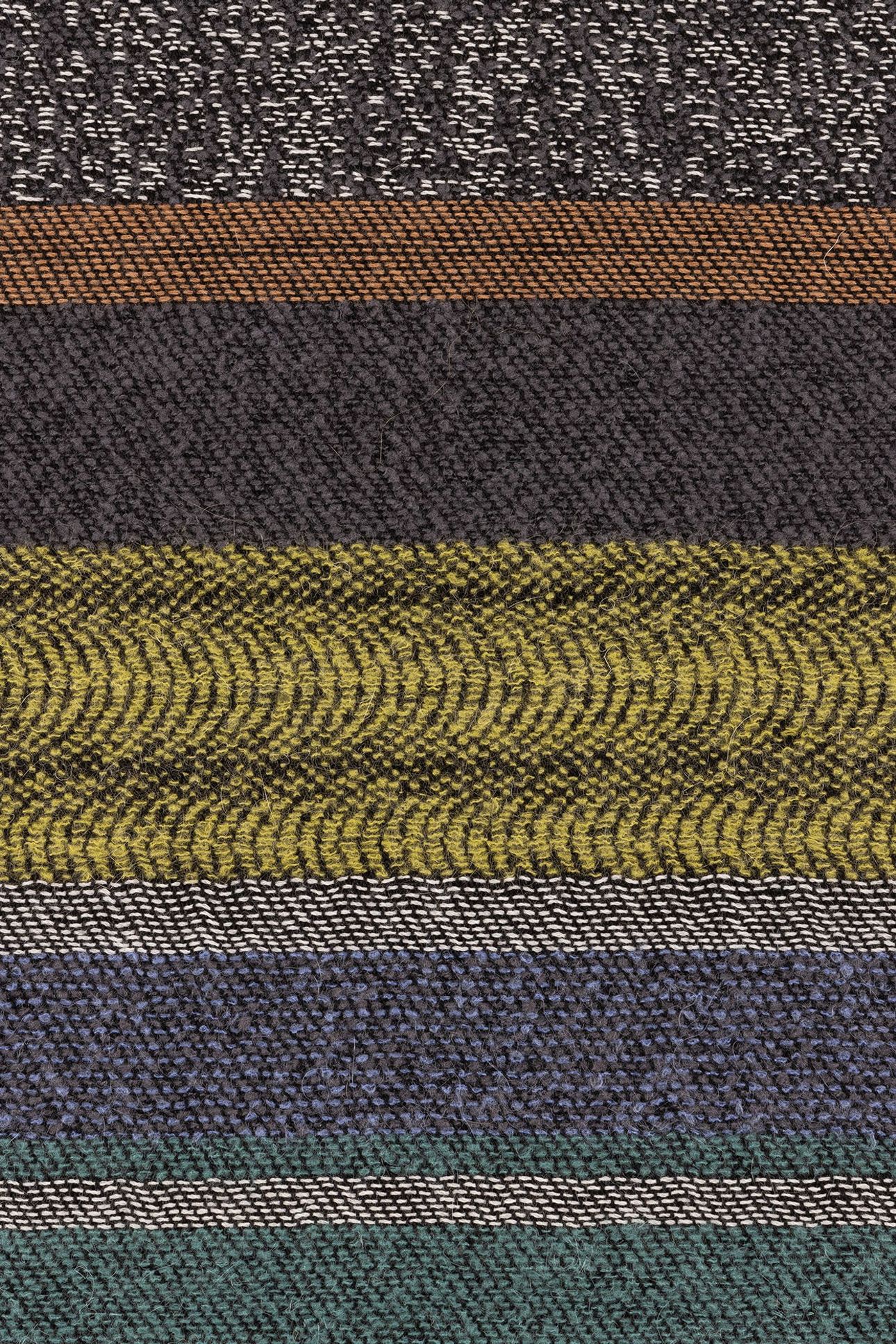 MEN SCARF MOHAIR STRIPE PETROL GREEN 8