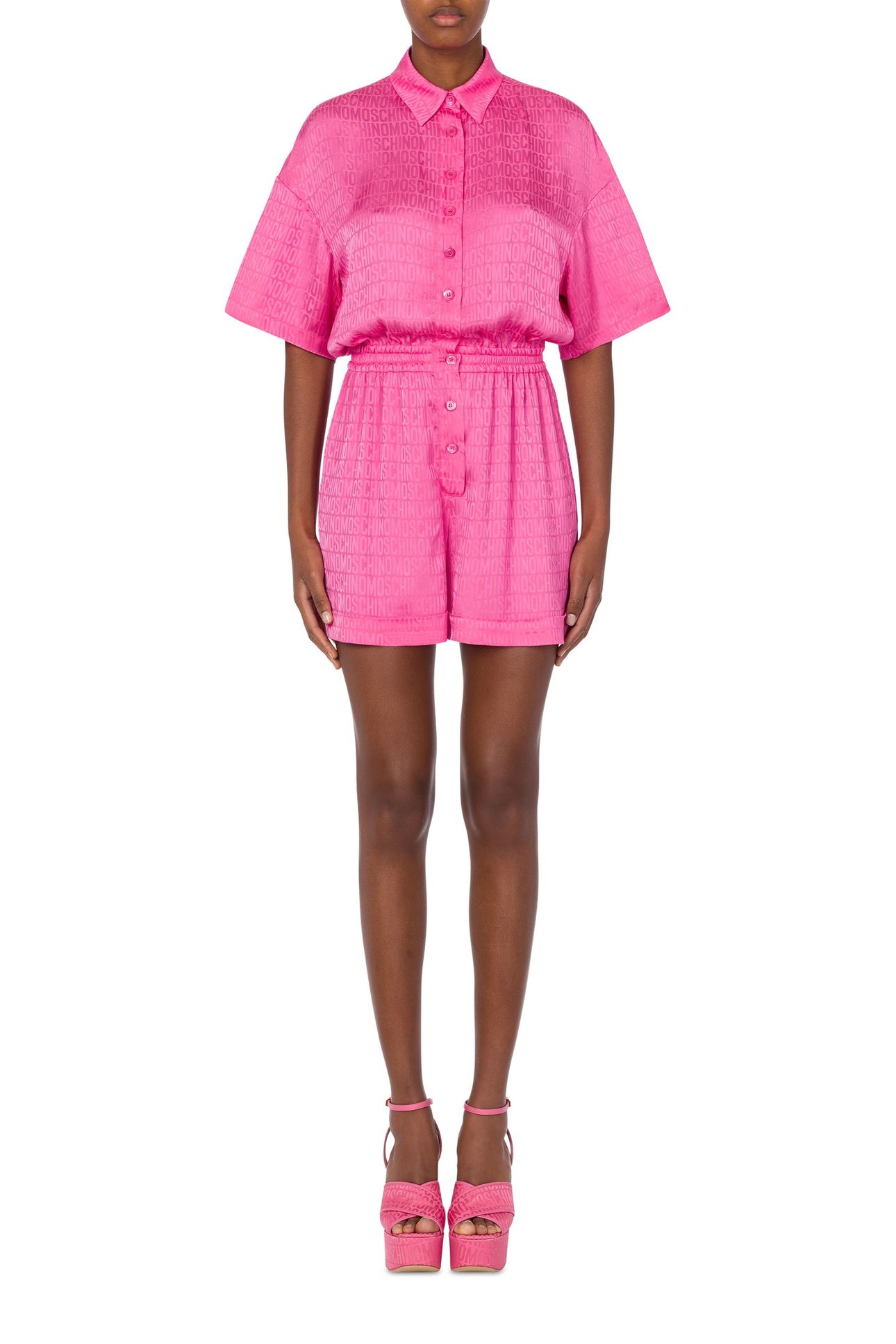 ALLOVER LOGO TWILL JUMPSUIT PINK 1