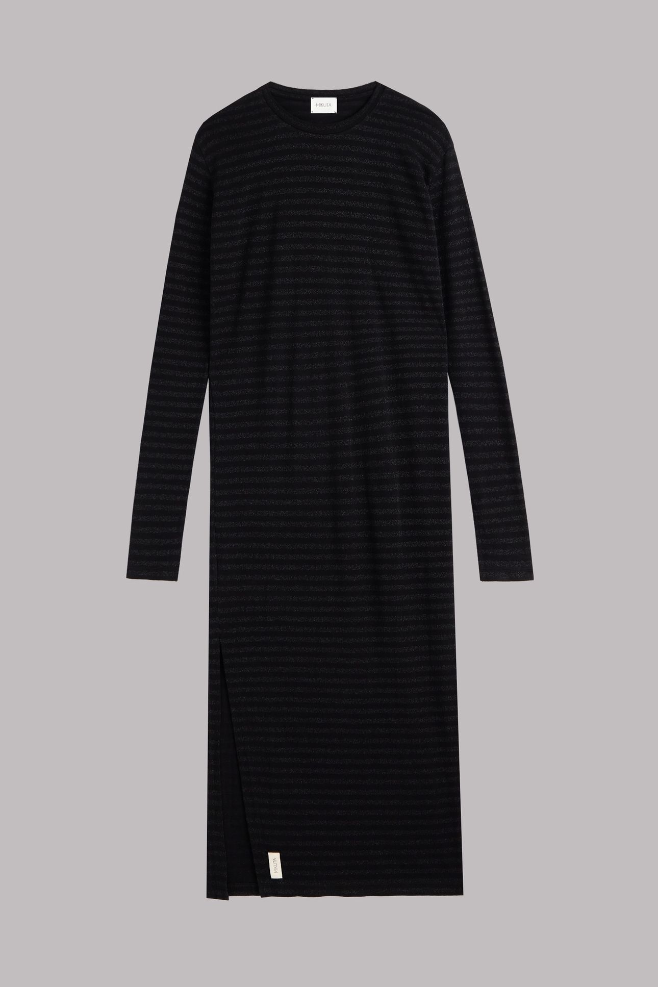 THE BLACK STRIPED SPARKLY LONGSLEEVE DRESS BLACK 3