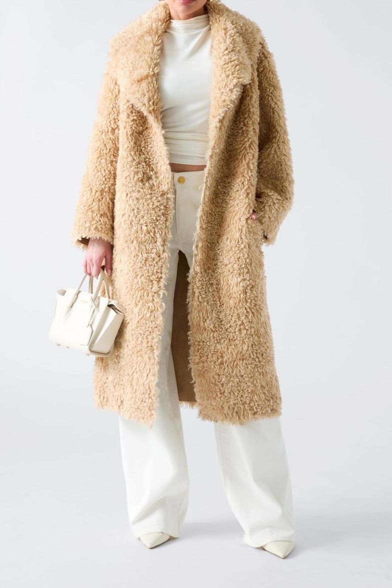 MARGOT LONG FAUX FUR DESERT MUD MULTI 2