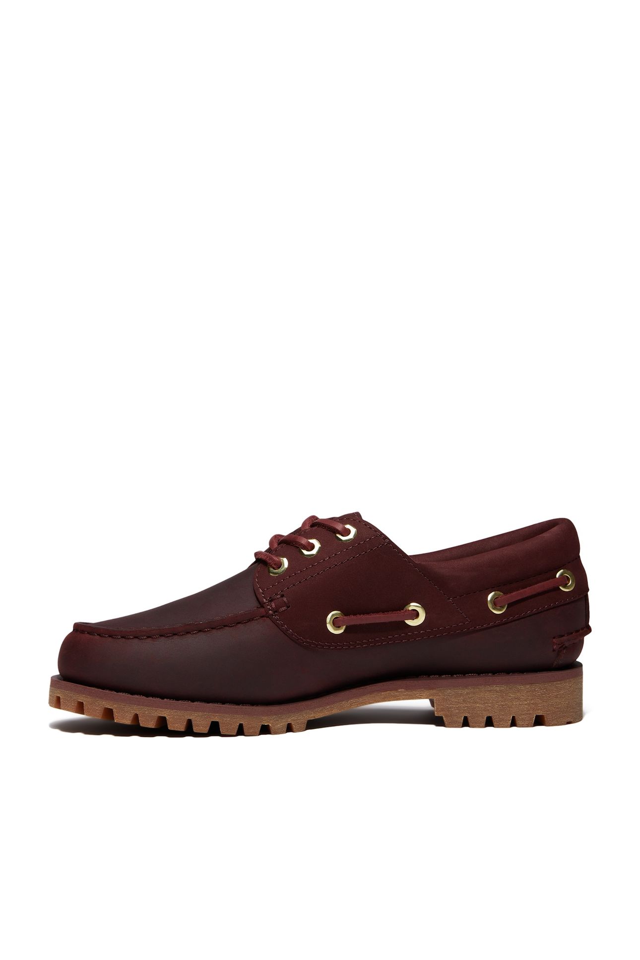 AUTH ESSENTIAL BOAT SHOE BURGUNDY FULL GRAIN 8
