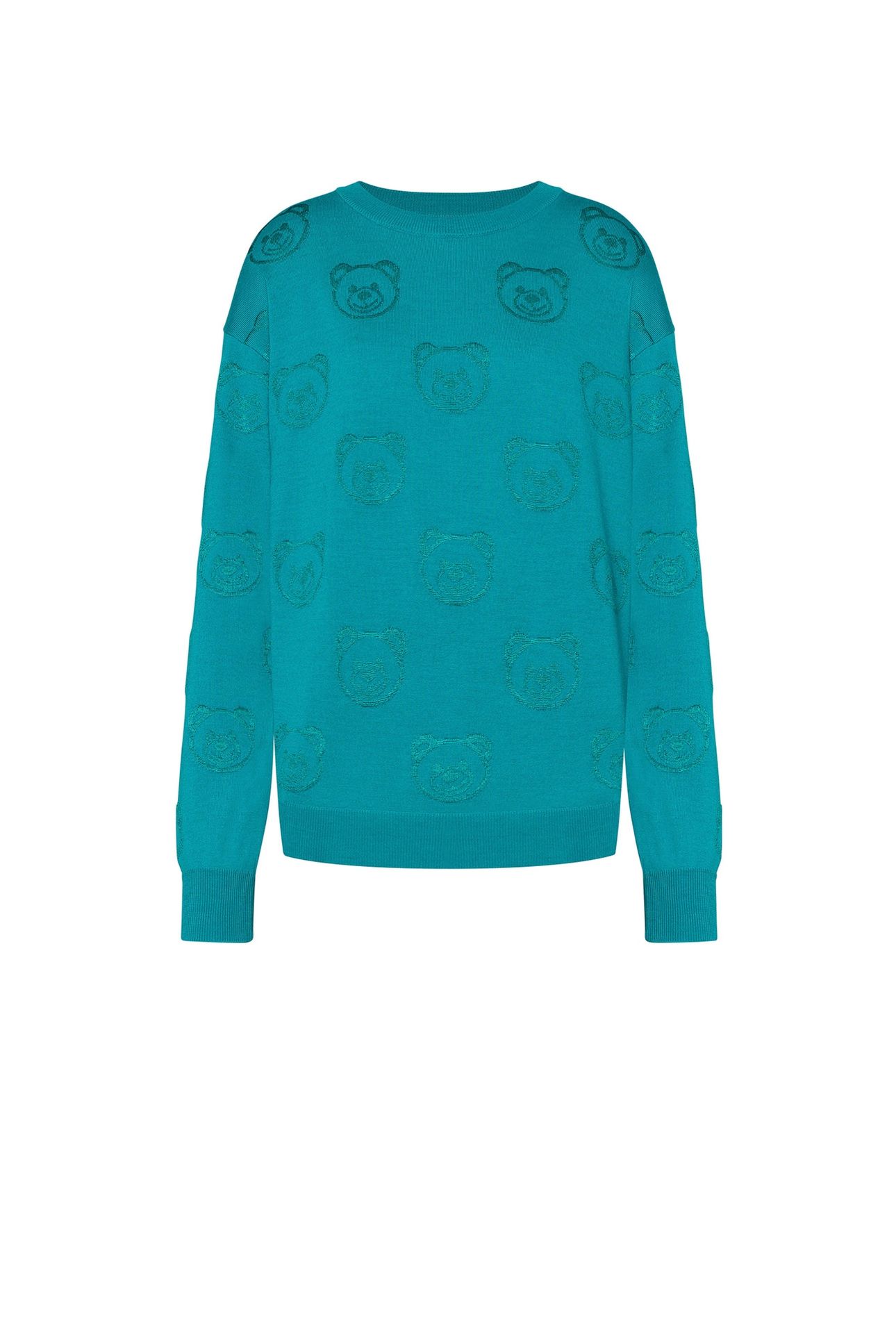 ALLOVER TEDDY BEAR WOOL PULLOVER LIGHT BLUE 3