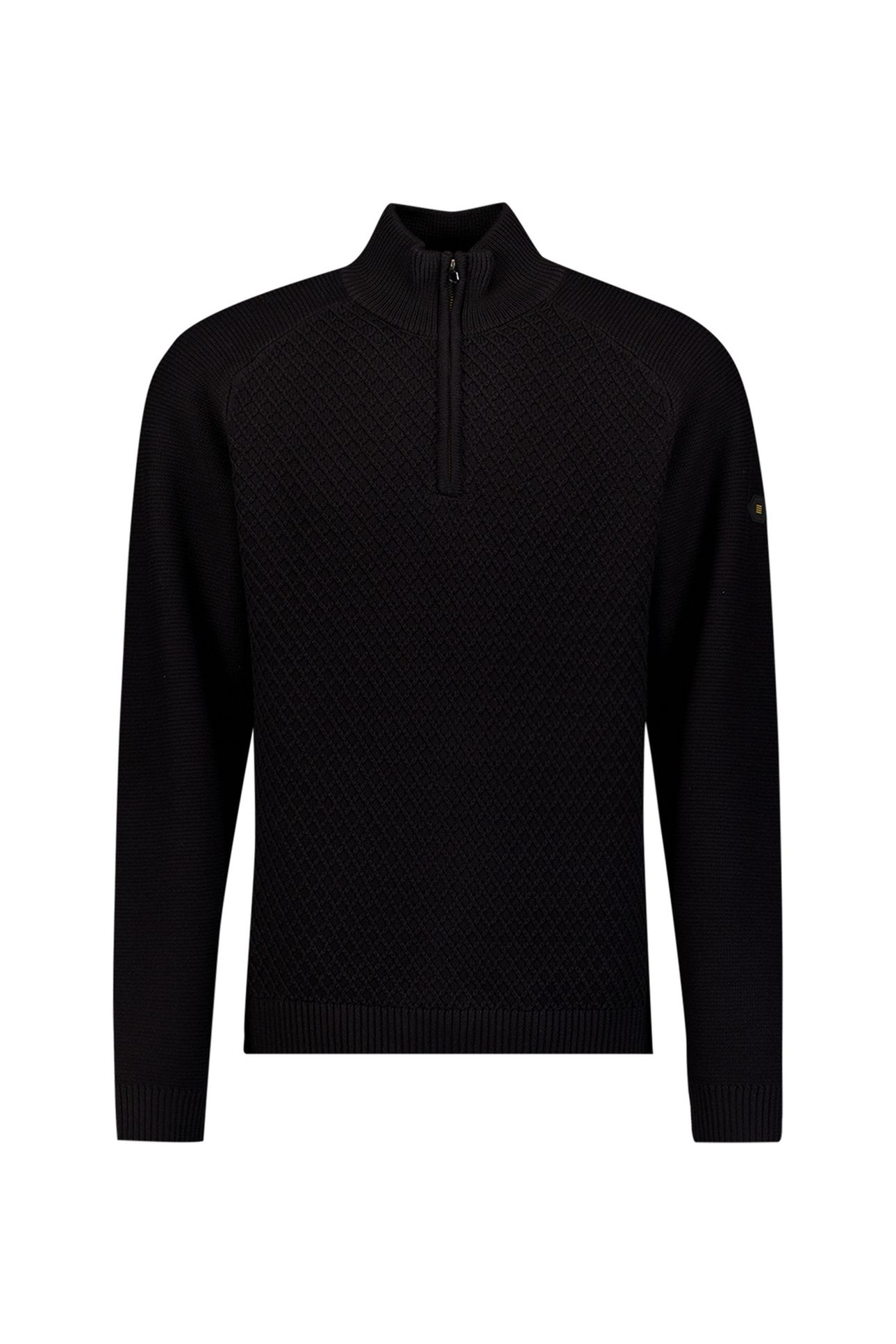 PULLOVER HALF ZIP CABLE KNIT BLACK 5