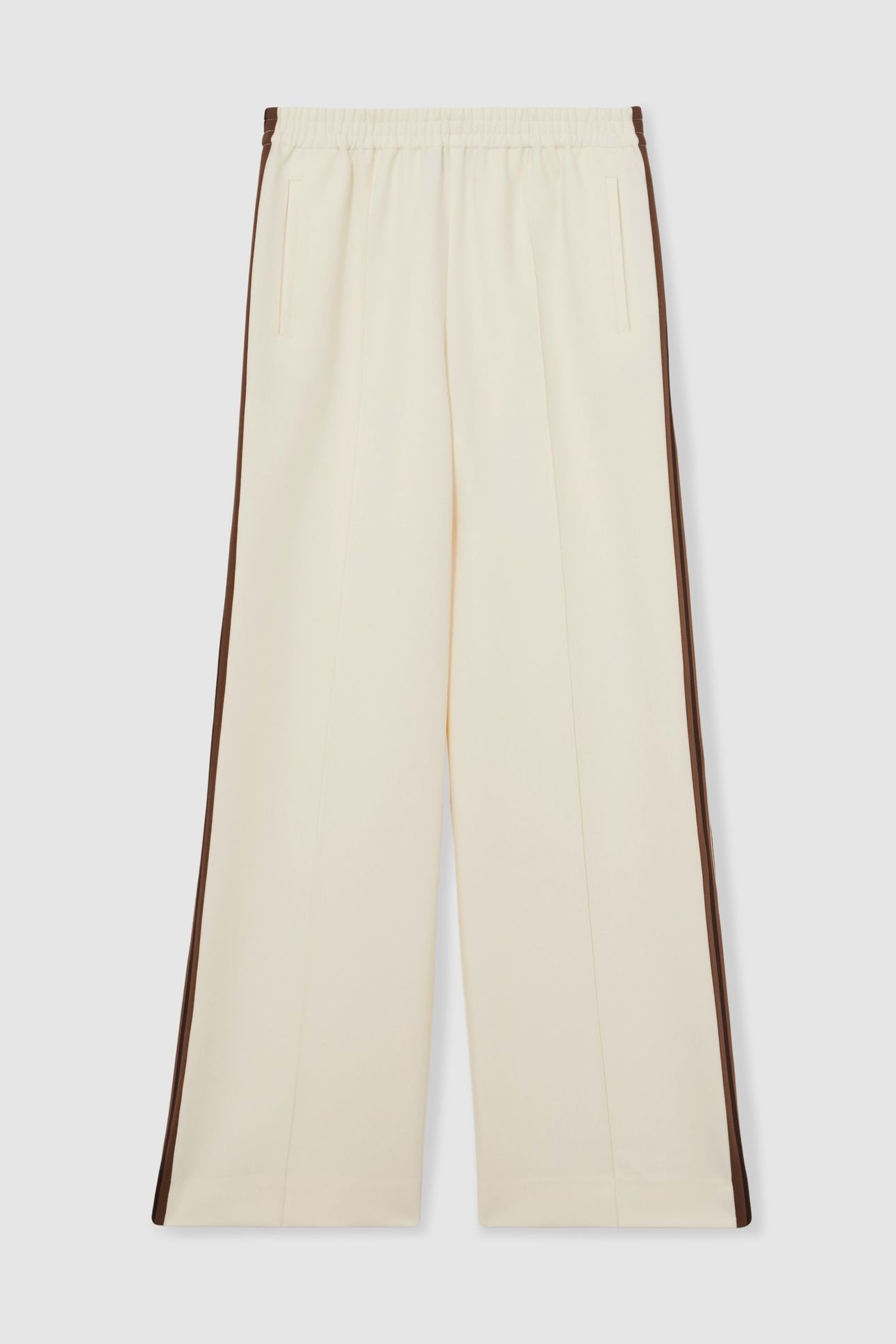 SIDE STRIPE WIDE LEG TROUSER CREAM 3