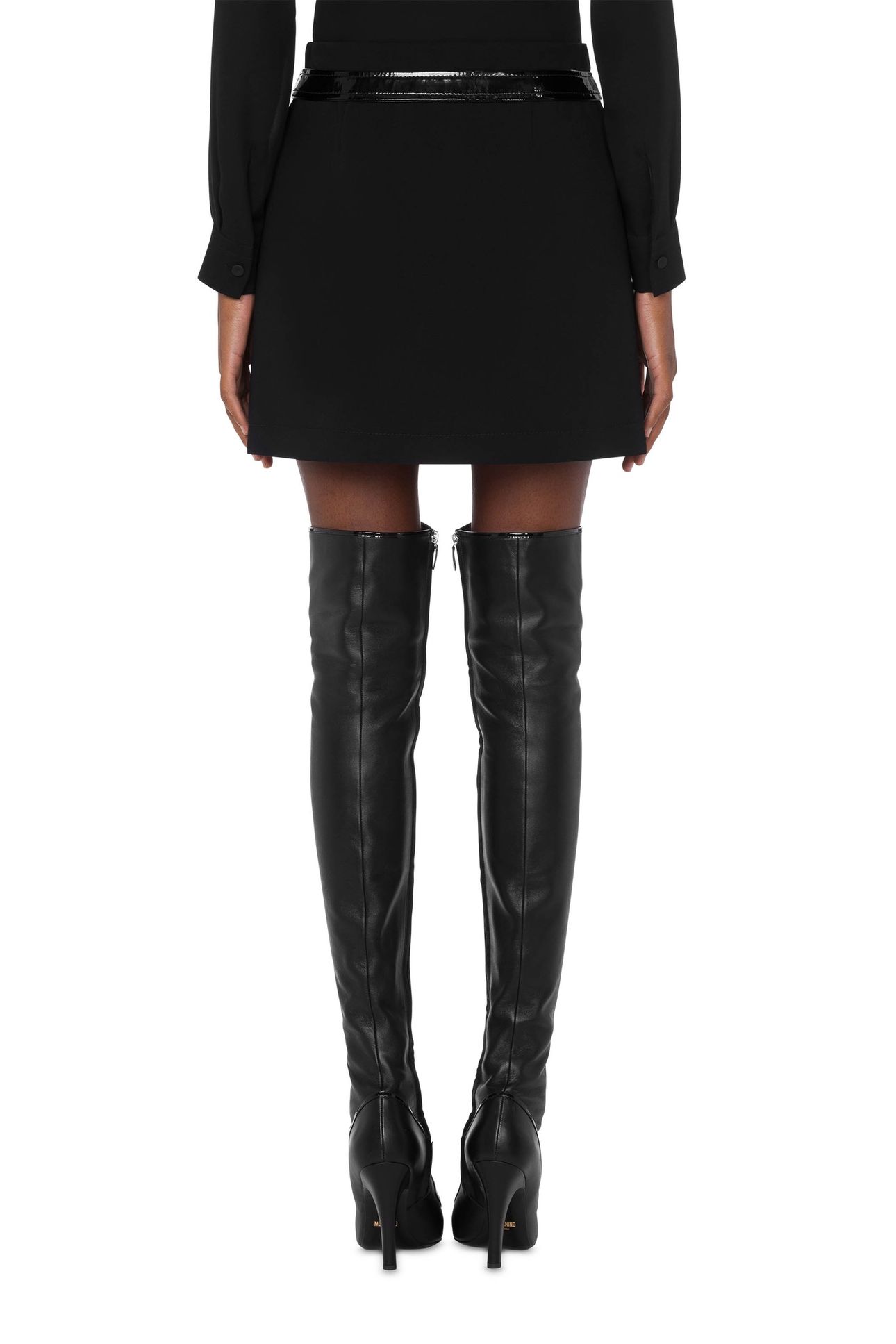 BONDAGE BUCKLE STRETCH CADY MINISKIRT BLACK 2