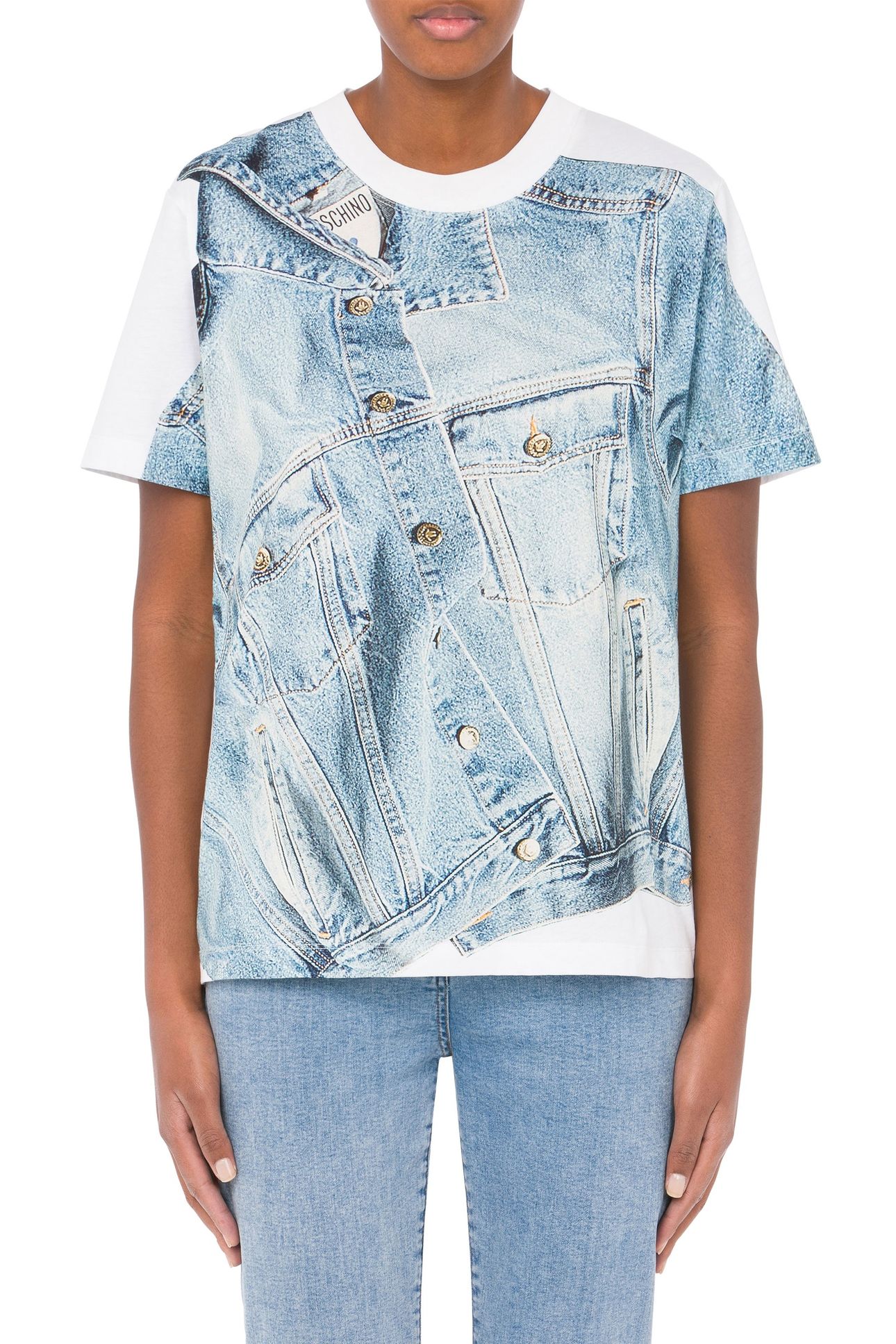 T-SHIRT IN JERSEY DENIM PRINT BLUE 1
