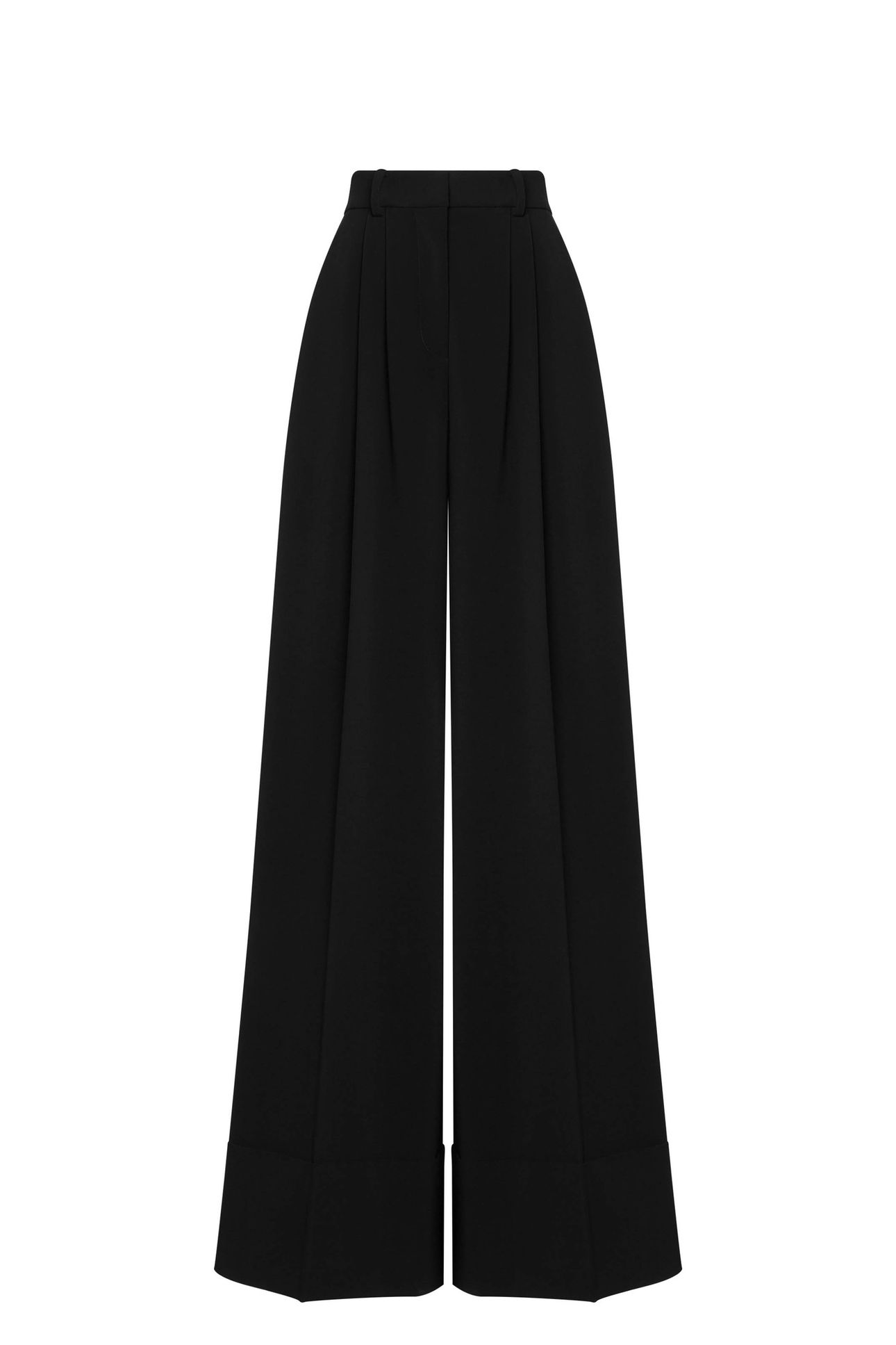 CREPE PALAZZO TROUSERS BLACK 3