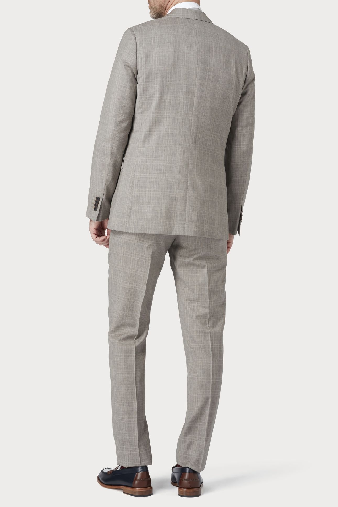 MENS 2 BUTTON SUIT GREY BEIGE 2