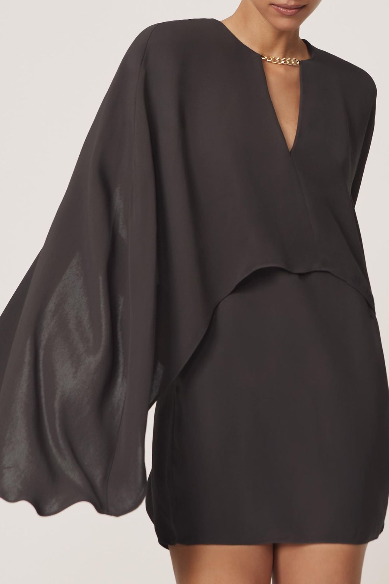 CAPE DETAIL MINI DRESS GRAPE 1