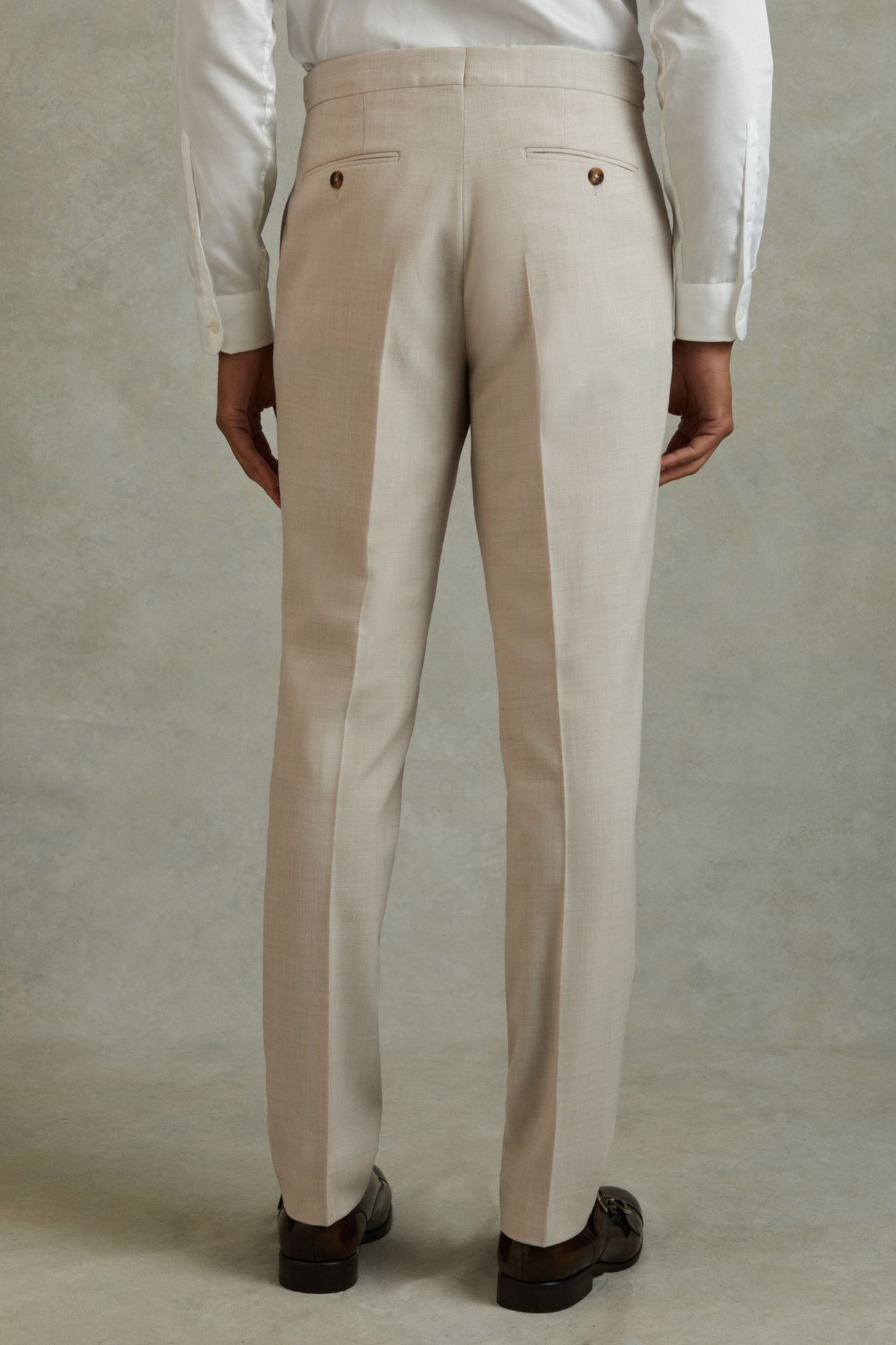 TEXTURED WEAVE MIXER TROUSER STONE 2