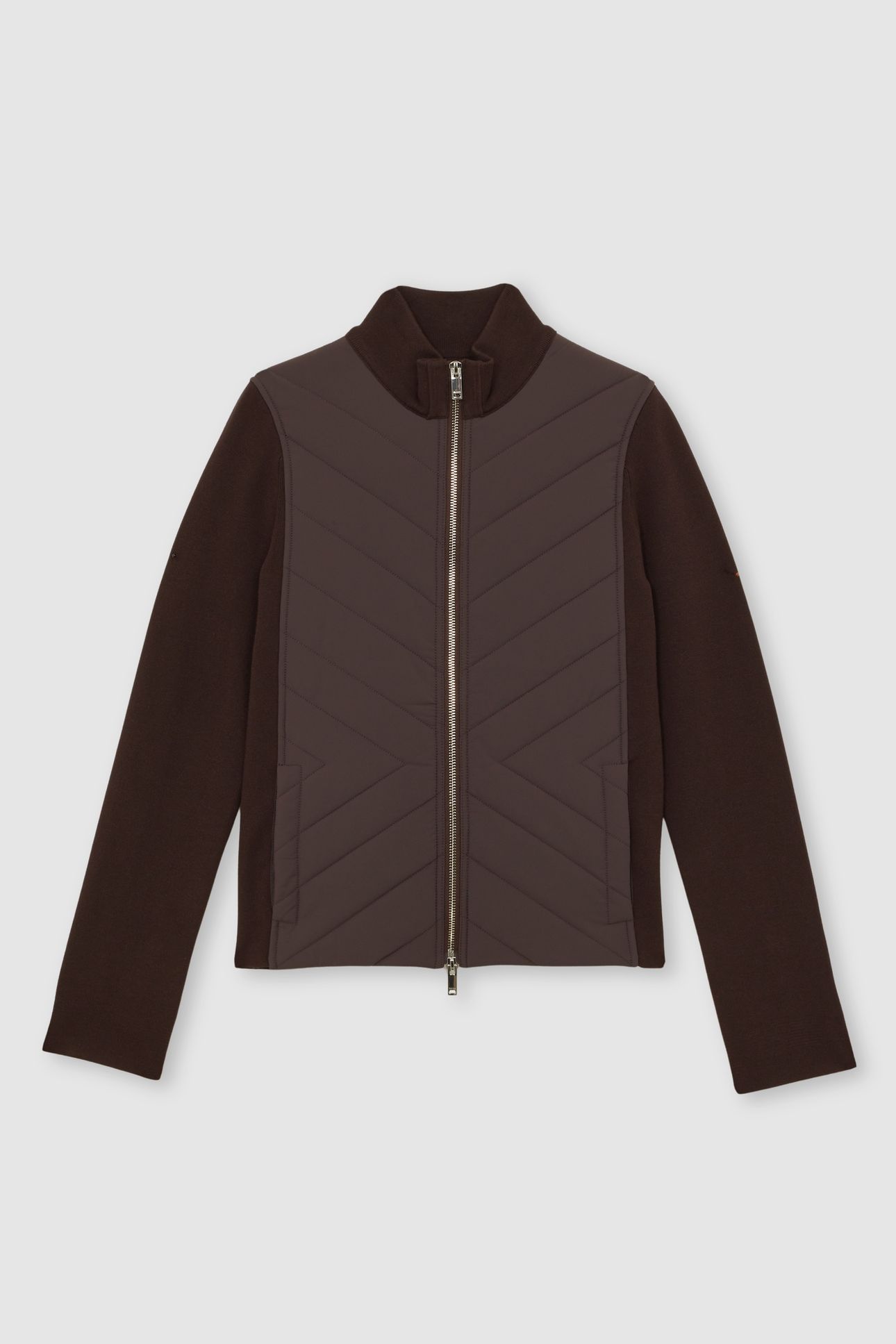 KNITTED HYBRID JACKET CHOCOLATE BROWN 3