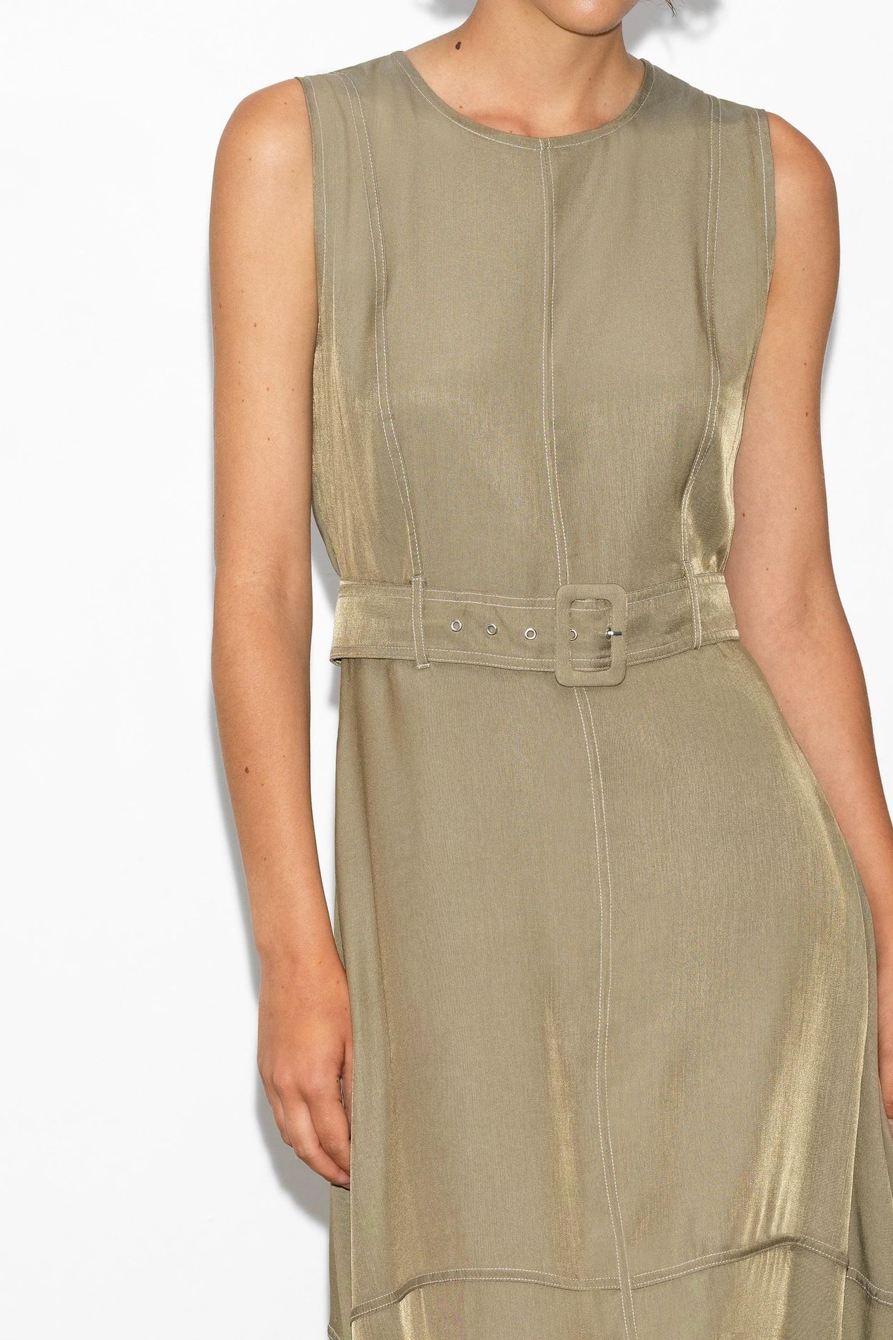 CELINA CUPRO SLVLSS CARGO DRES WASHED KHAKI 3