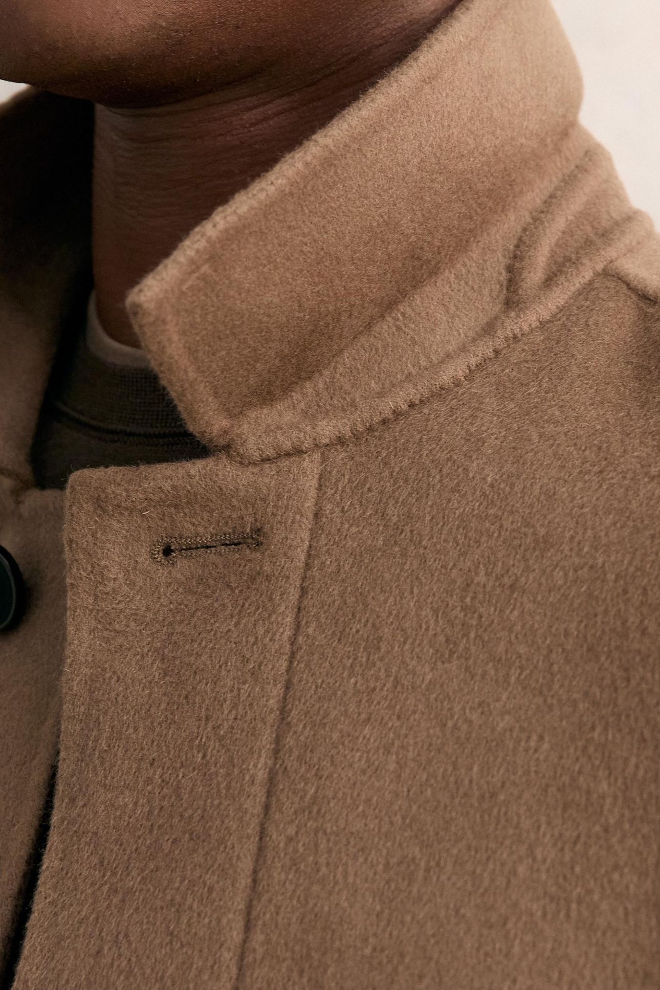 LS BUTTON THROUGH DOUBLE FACE WOOL JACKET BROWN 6