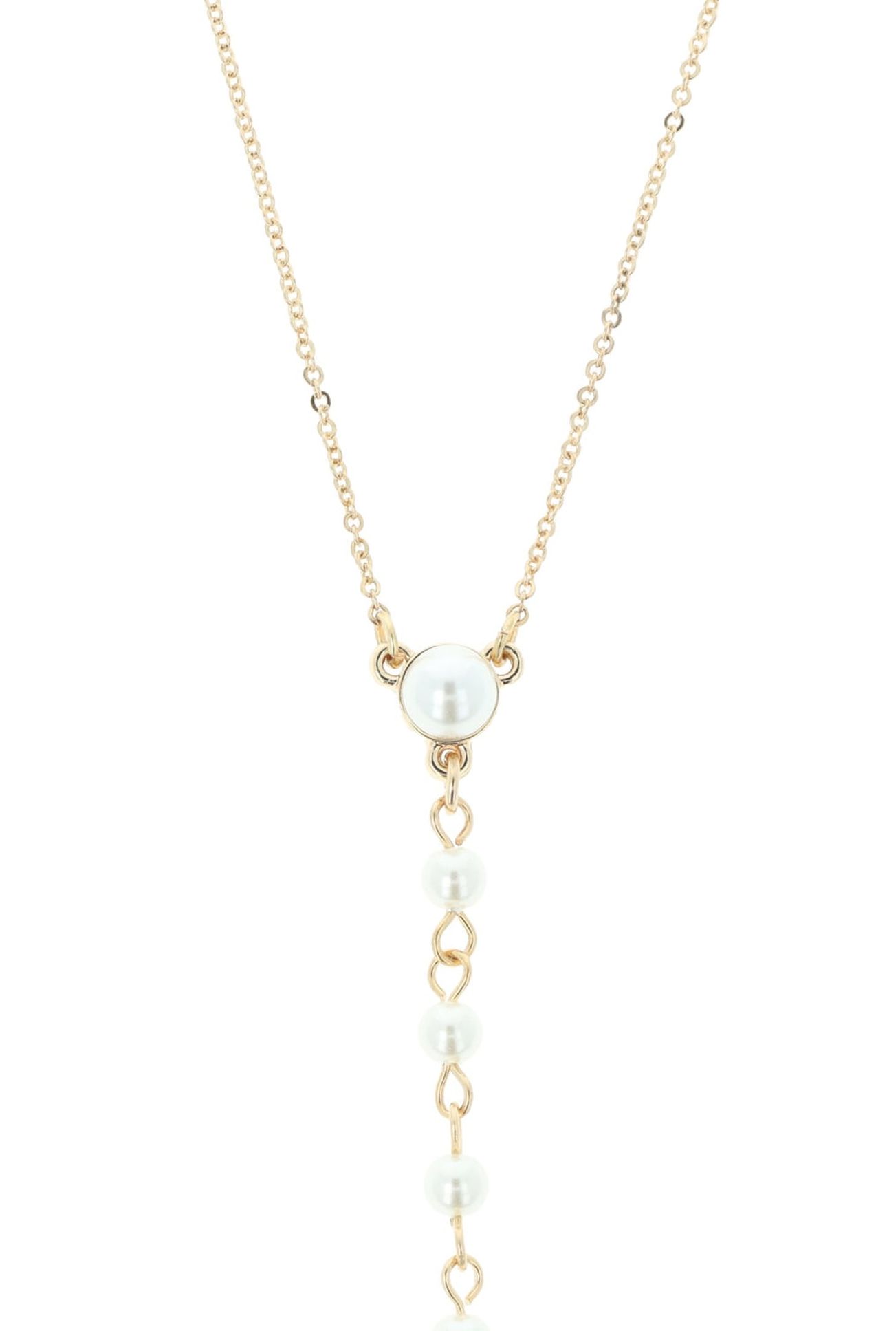 GOLDEN ANKLE CHAIN WITH PEARLS CREAM 1