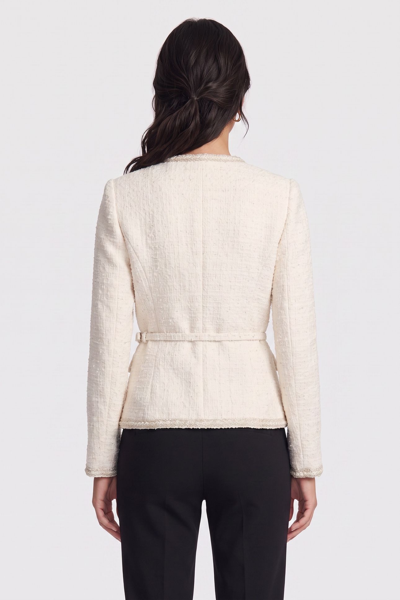 SUE BELTED BLAZER MACADAMIA MULTI 2