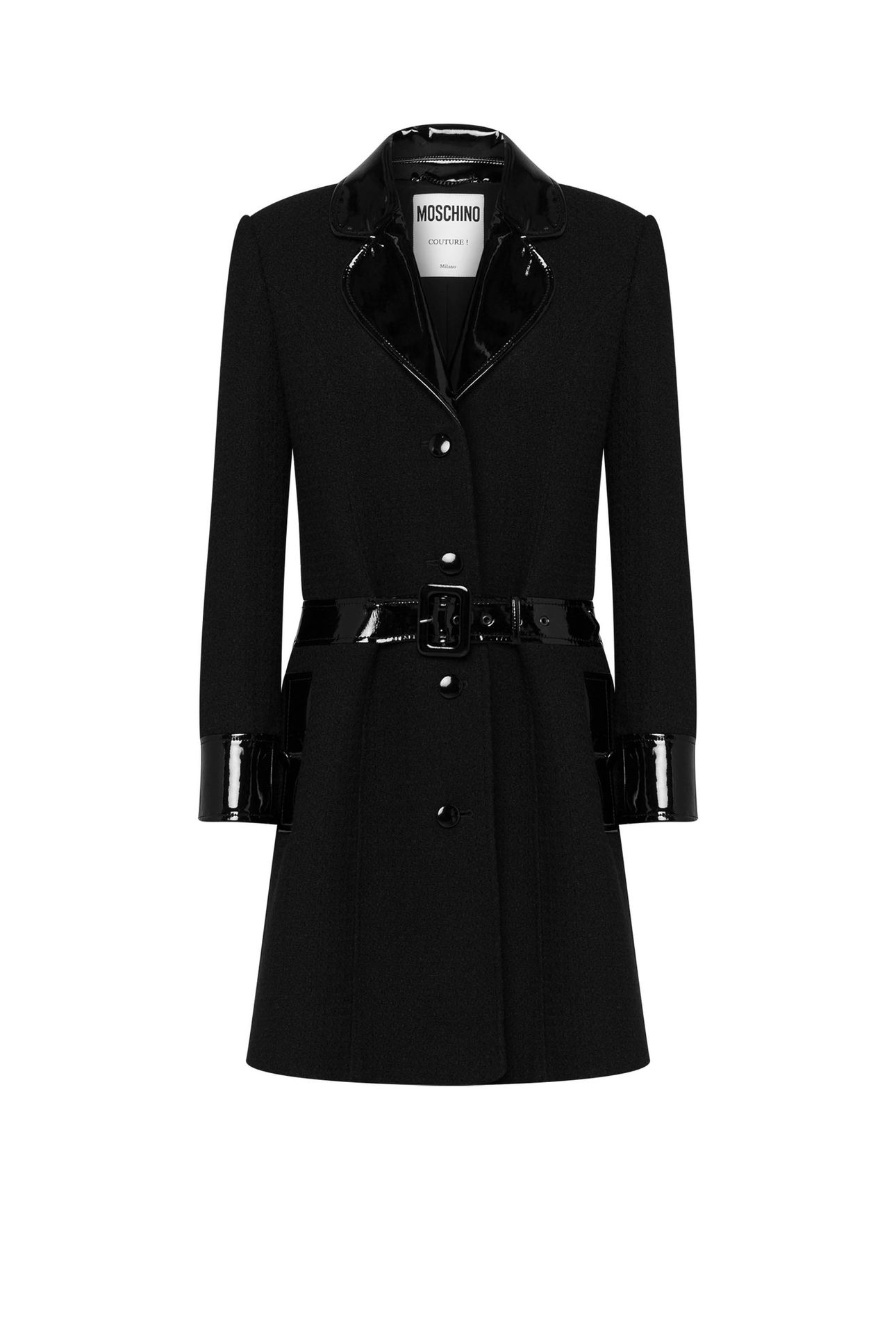 BONDAGE BUCKLE BOUCLÉ COAT BLACK 3