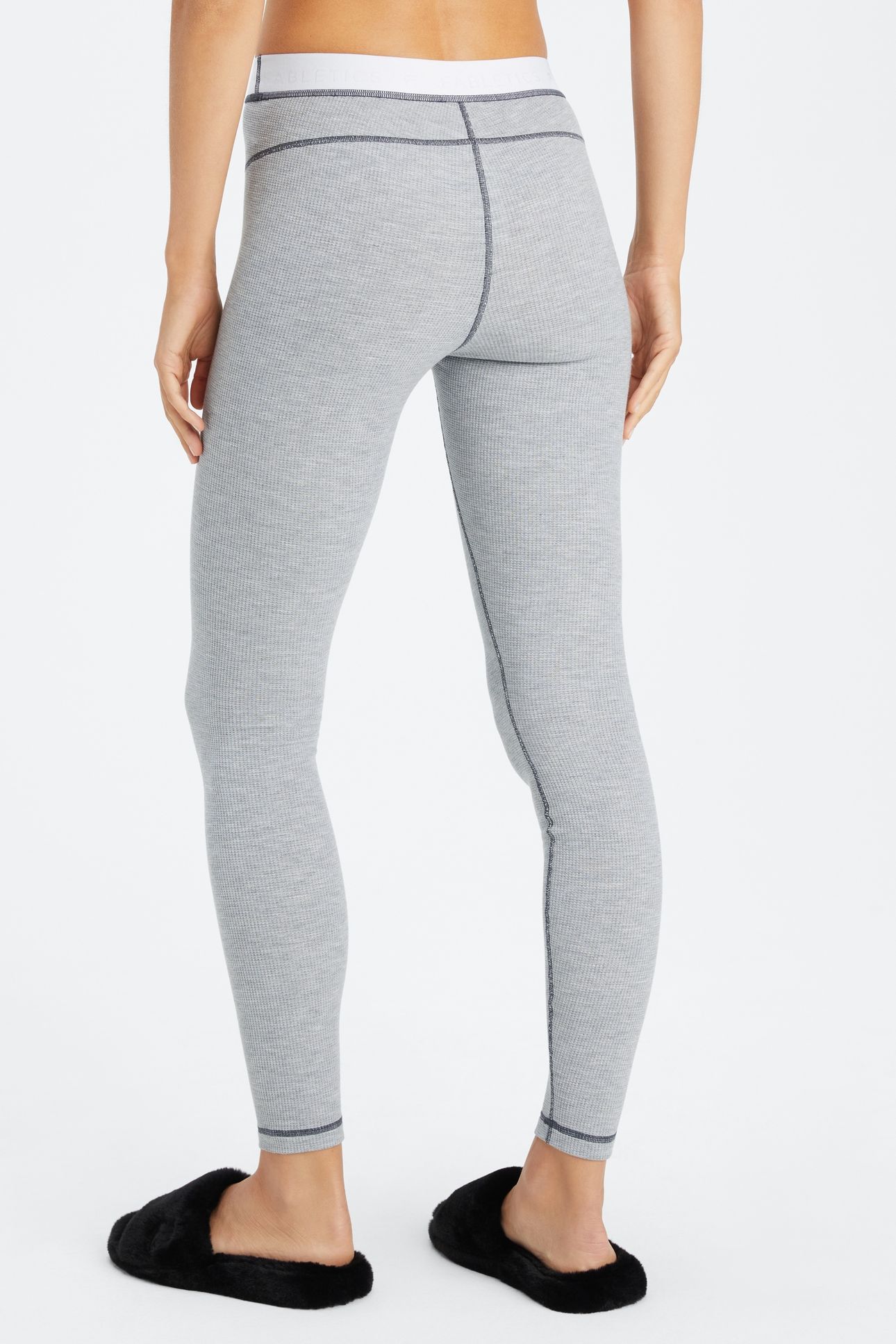 FABLETICS WAFFLE LEGGING CLASSIC GREY HEATHER/WHITE 2