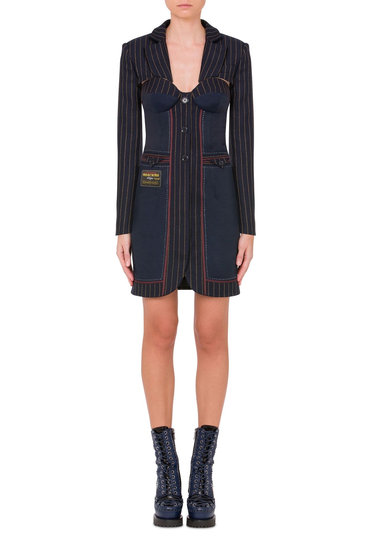 JACQUARD WOOL SHRUG BLUE 1
