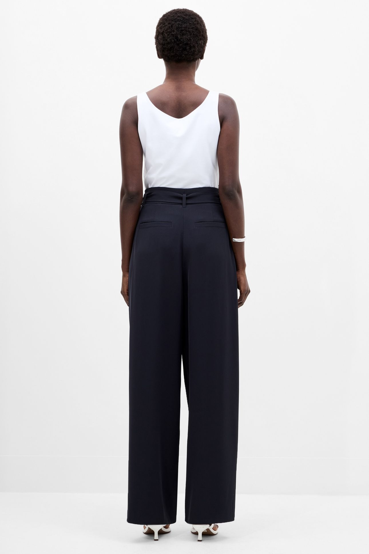 VINNIE D.RING BELTED TROUSER NAVY NAVY 3