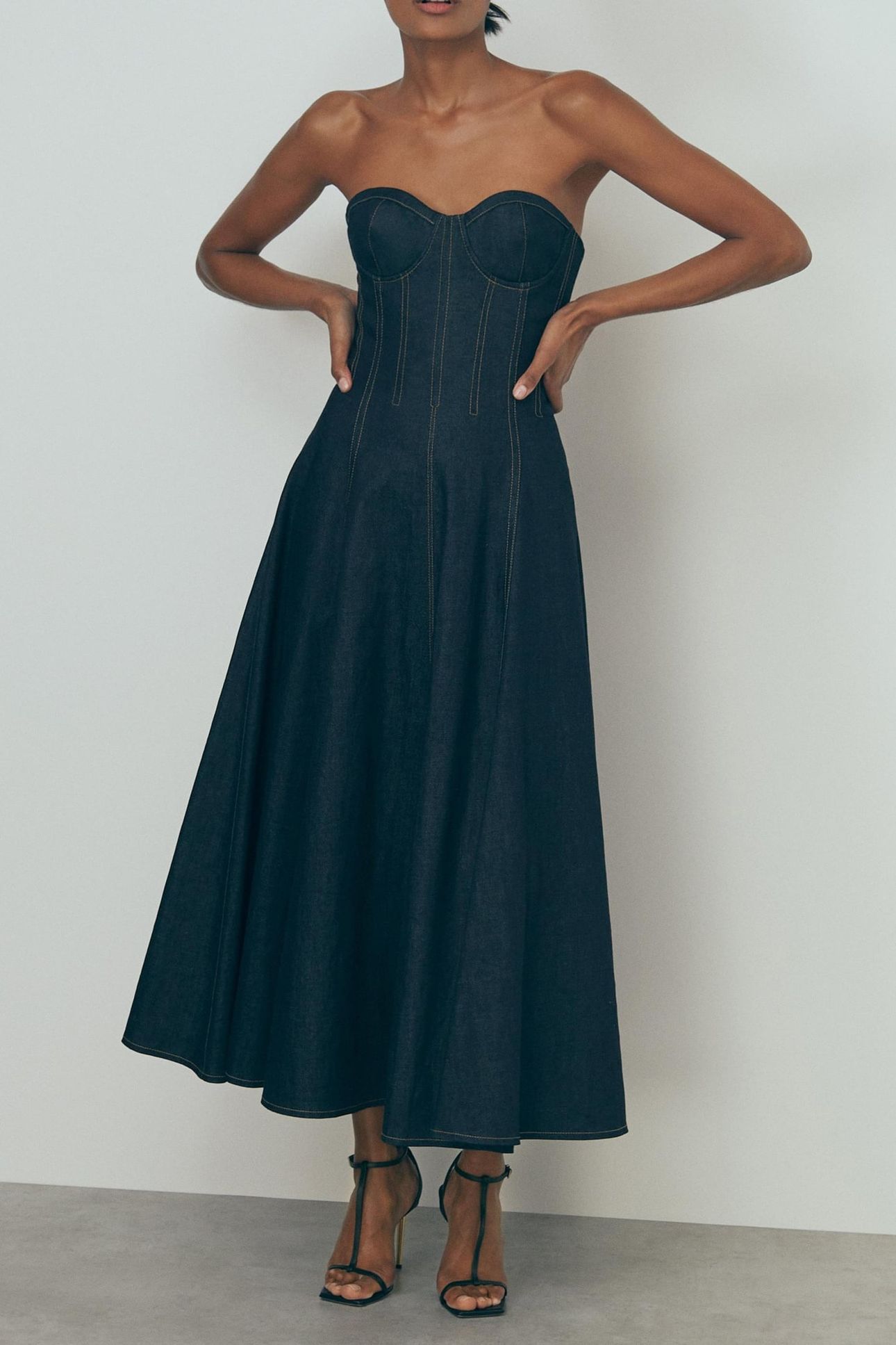 STRUCTURED DENIM DRESS INDIGO BLUE 1