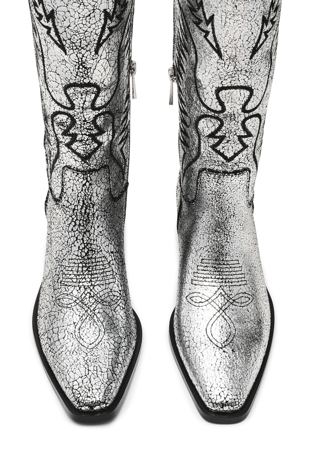 TREVI BOOTS SILVER LEATHER 6